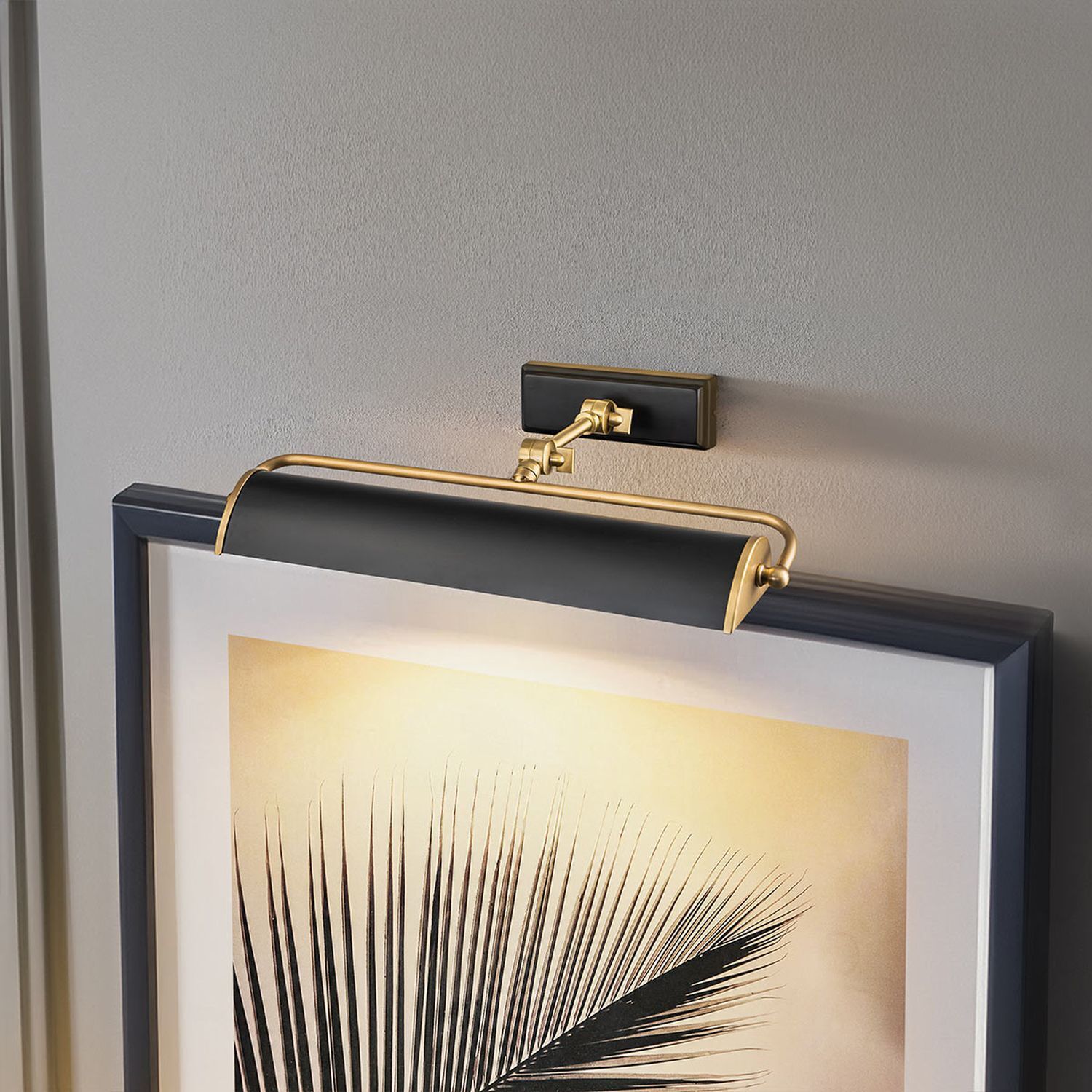 Bilderleuchte Schwarz Messing 44,5 cm Metall verstellbar Bilderleuchte Schwarz Messing 44,5 cm Metall verstellbar