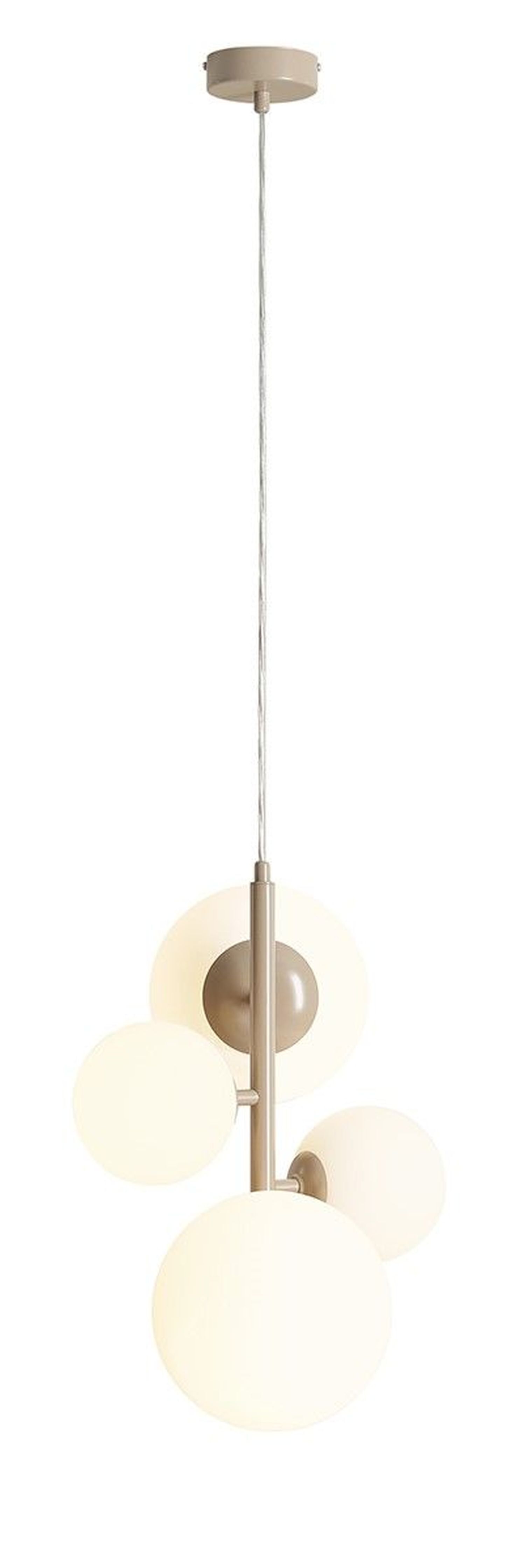 Pendelleuchte Beige Weiß B:46 cm Glas Metall blendarm