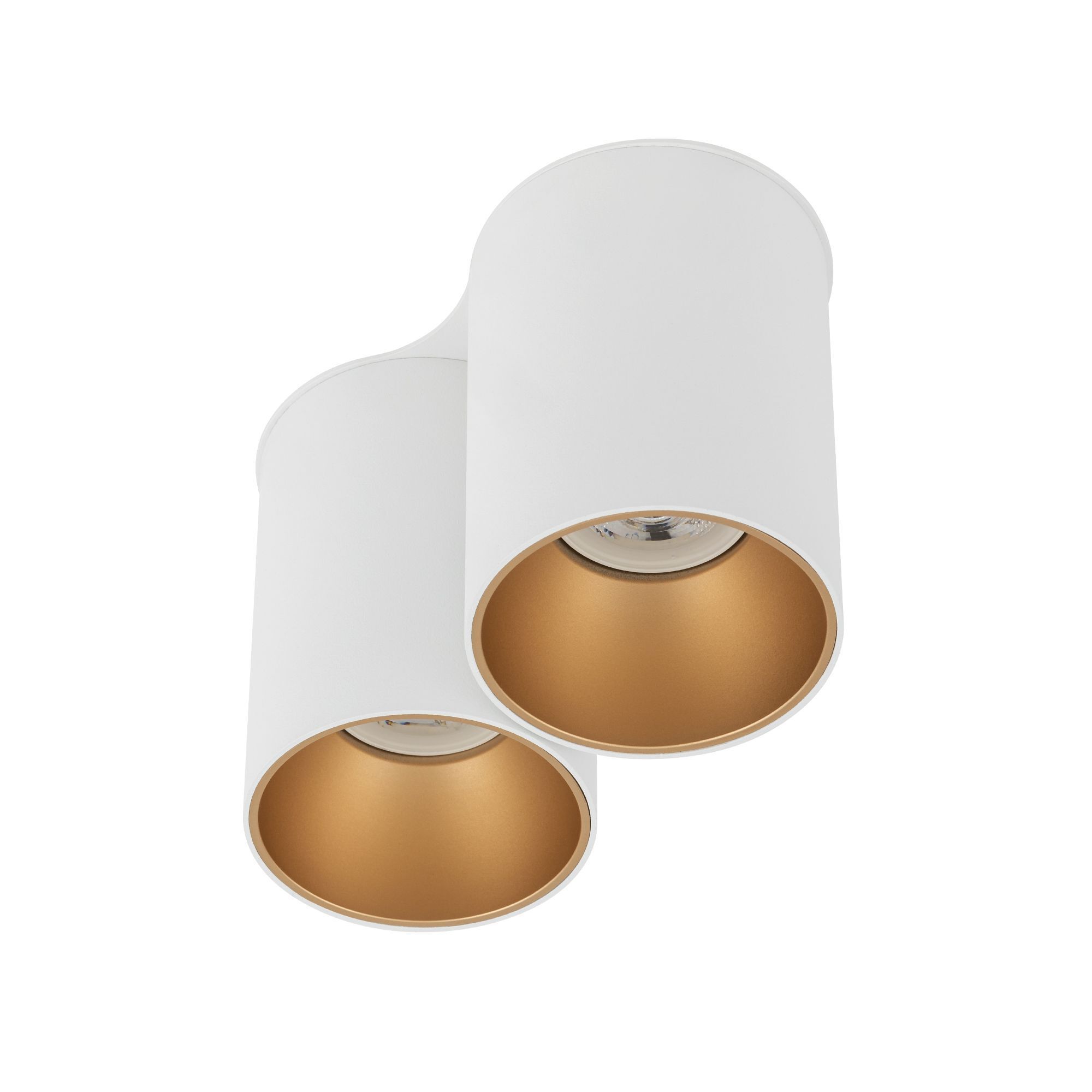 Kleine Deckenlampe Weiß Gold H:13cm 2x GU10 kompakt