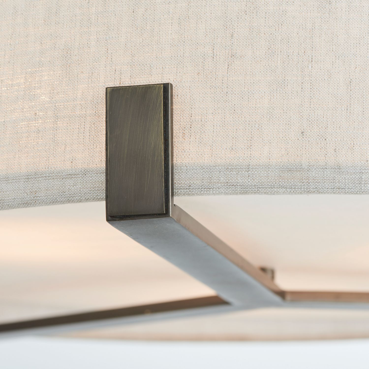 Deckenlampe rund Stoff Metall Ø 56 cm höhenverstellbar 3x E27