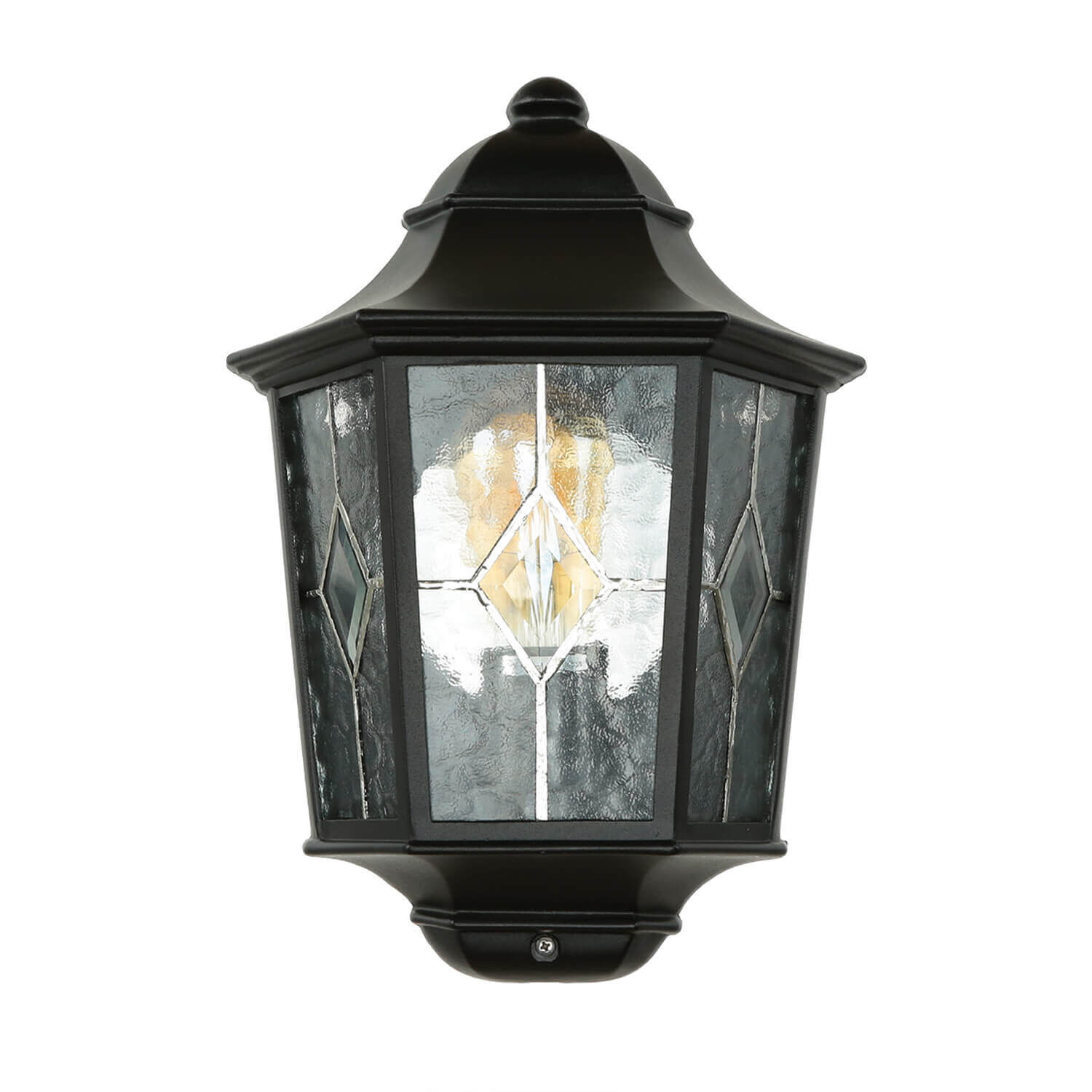 Wandleuchte Außen Kirchenglas IP43 Schwarz Haus Lampe, Postfach, Leuchte, Laterne