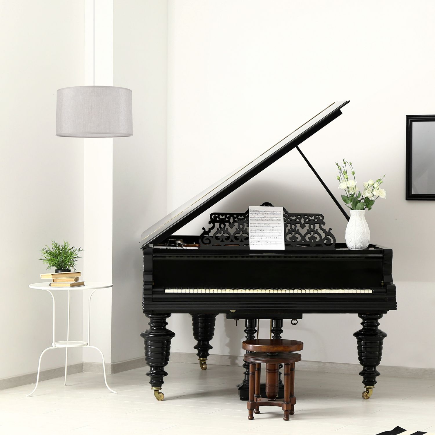 Hängelampe Stoff in Silber Ø 35 cm verstellbar Modern E27