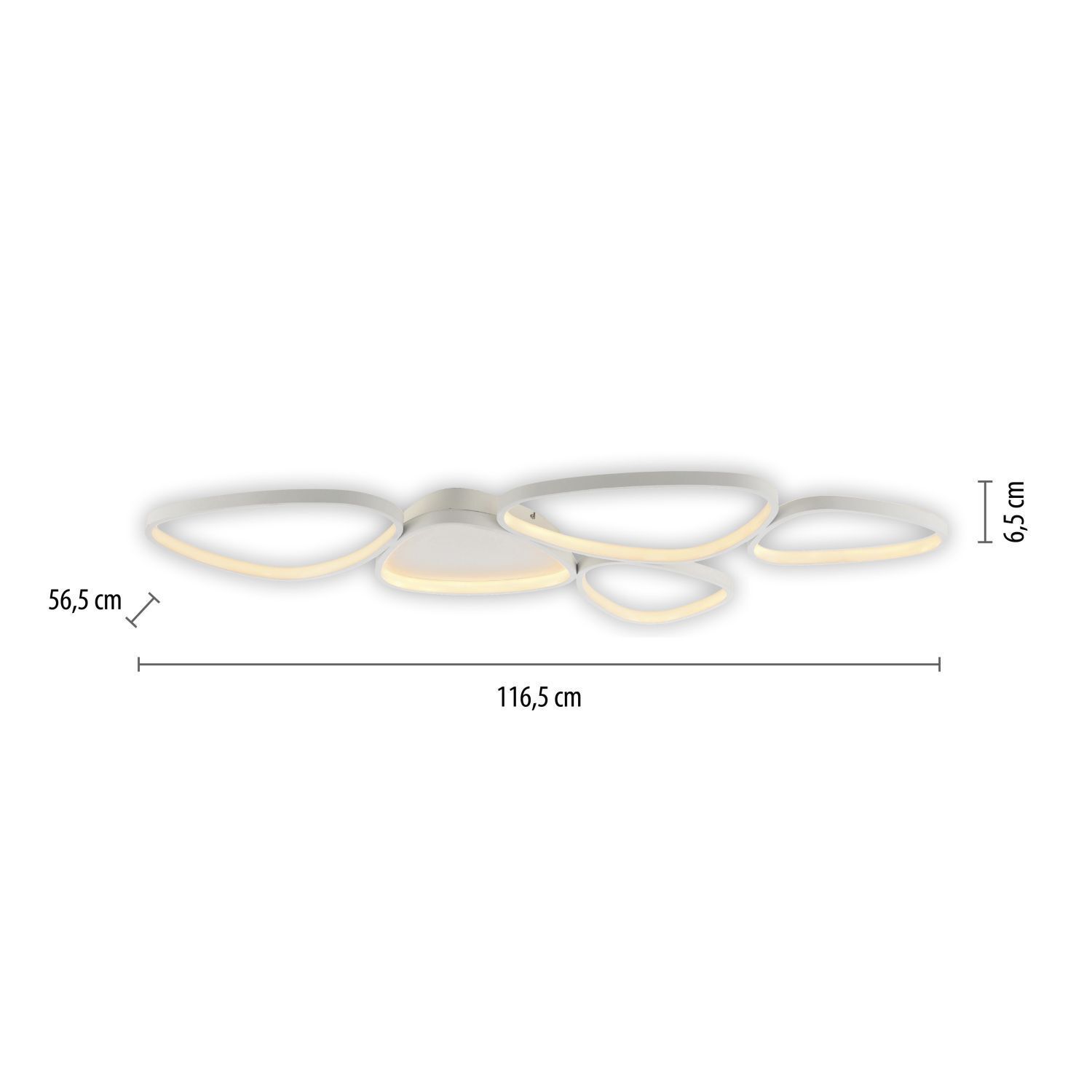 LED Deckenlampe Weiß Metall 3000 K 6100 lm L:116,5 cm