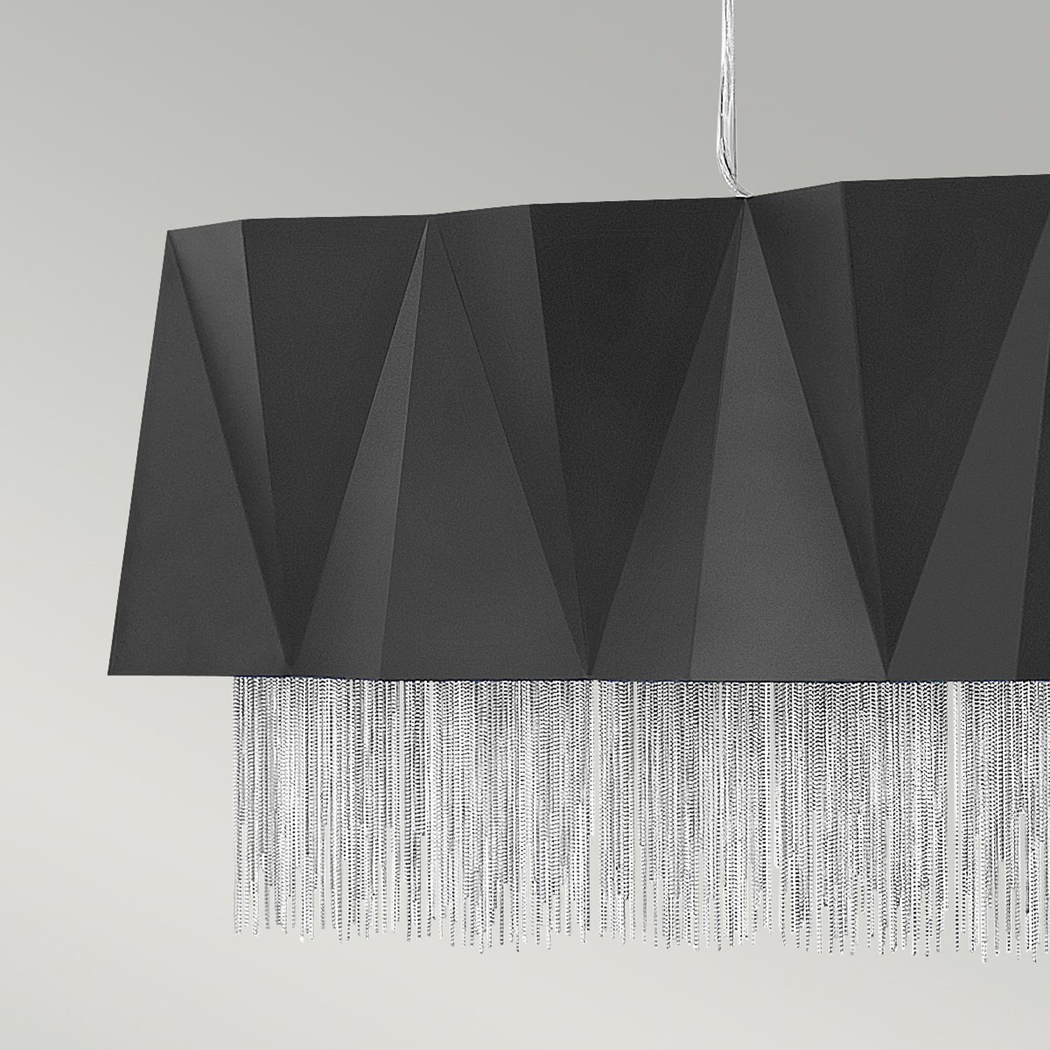 Hängelampe Metall Schwarz Silber Modern Design Leuchter, Lampe, Kunst