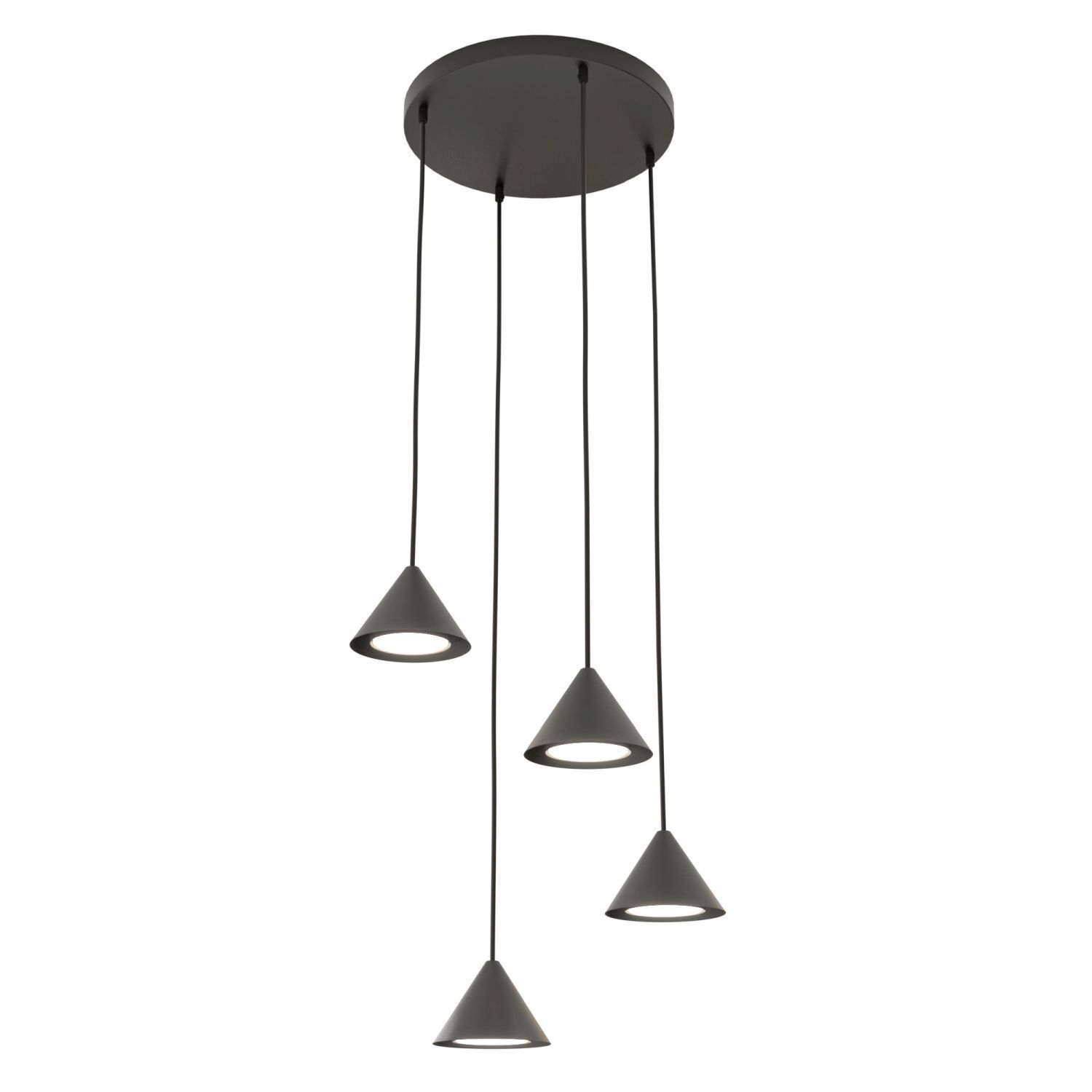 Schwarze Hängelampe Metall 4-flammig GX53 Modern