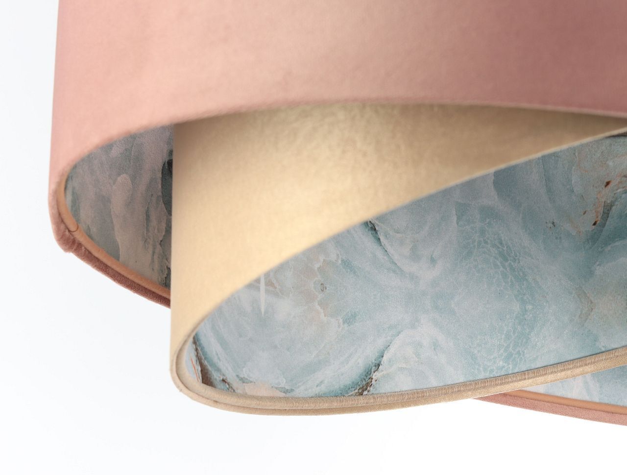 Pendelleuchte Rosa Beige Hellblau Ø 50 cm Stoffschirm E27