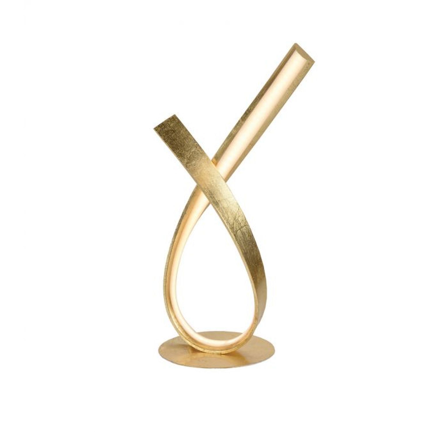 Elegante LED Tischlampe in Blattgold 38,5 cm dimmbar