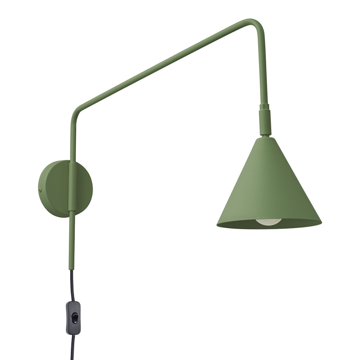 Wandleuchte, Wandlampe, Grün, Schirm, Kabelschalter