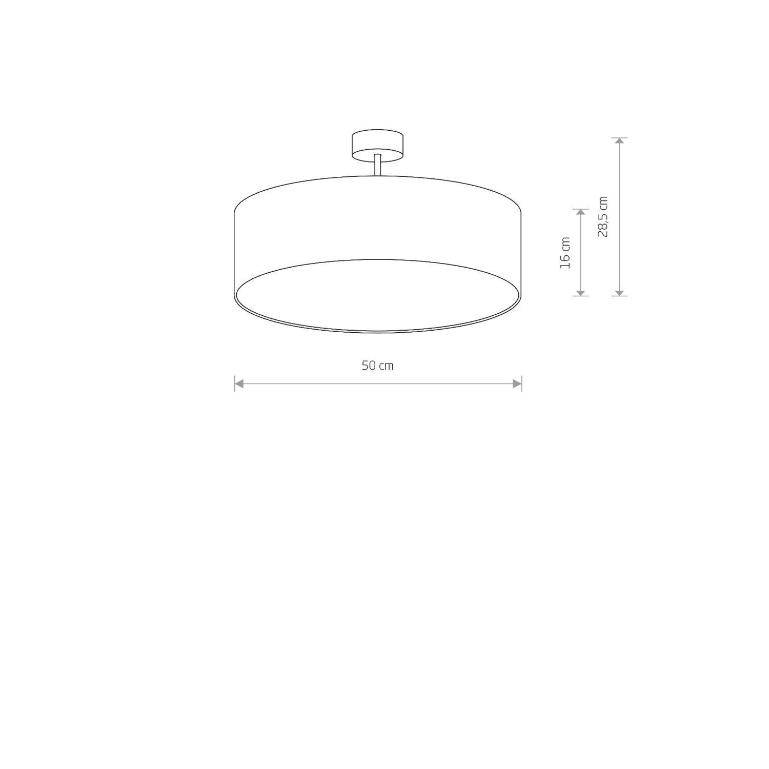 Deckenlampe rund Ø 50 cm Stoff Schirm 3x E27 blendarm