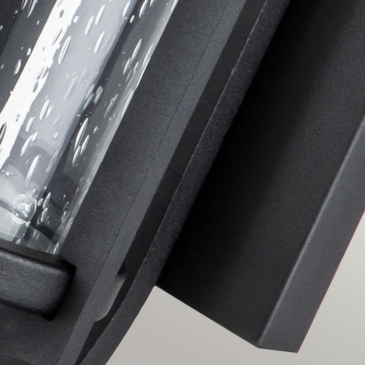 Außenlampe Wand IP44 E27 Schwarz Metall Regenglas MERYL