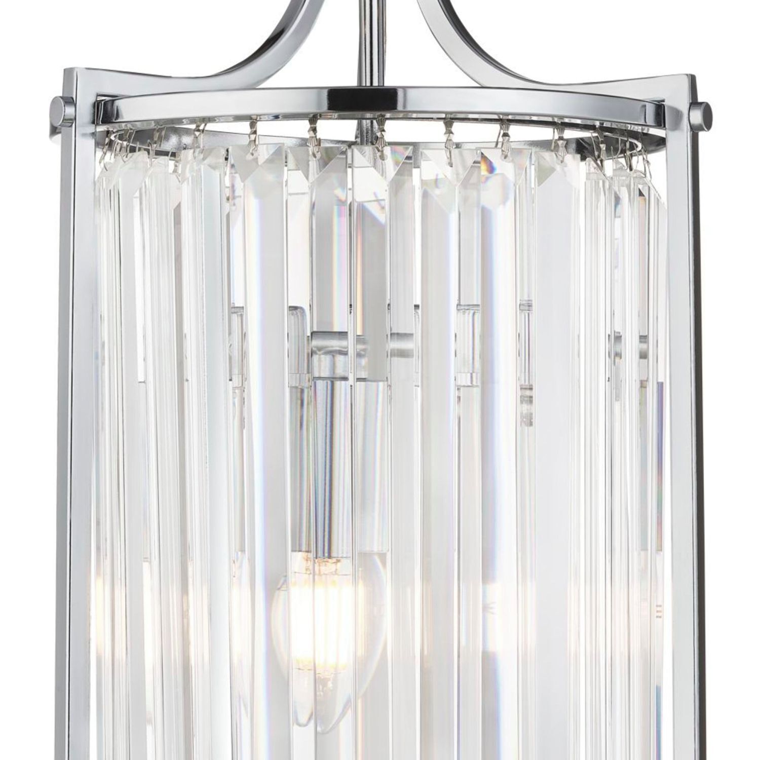 Hängelampe Kristall Ø 26 cm 2x E14 Glas Metall Jugendstil