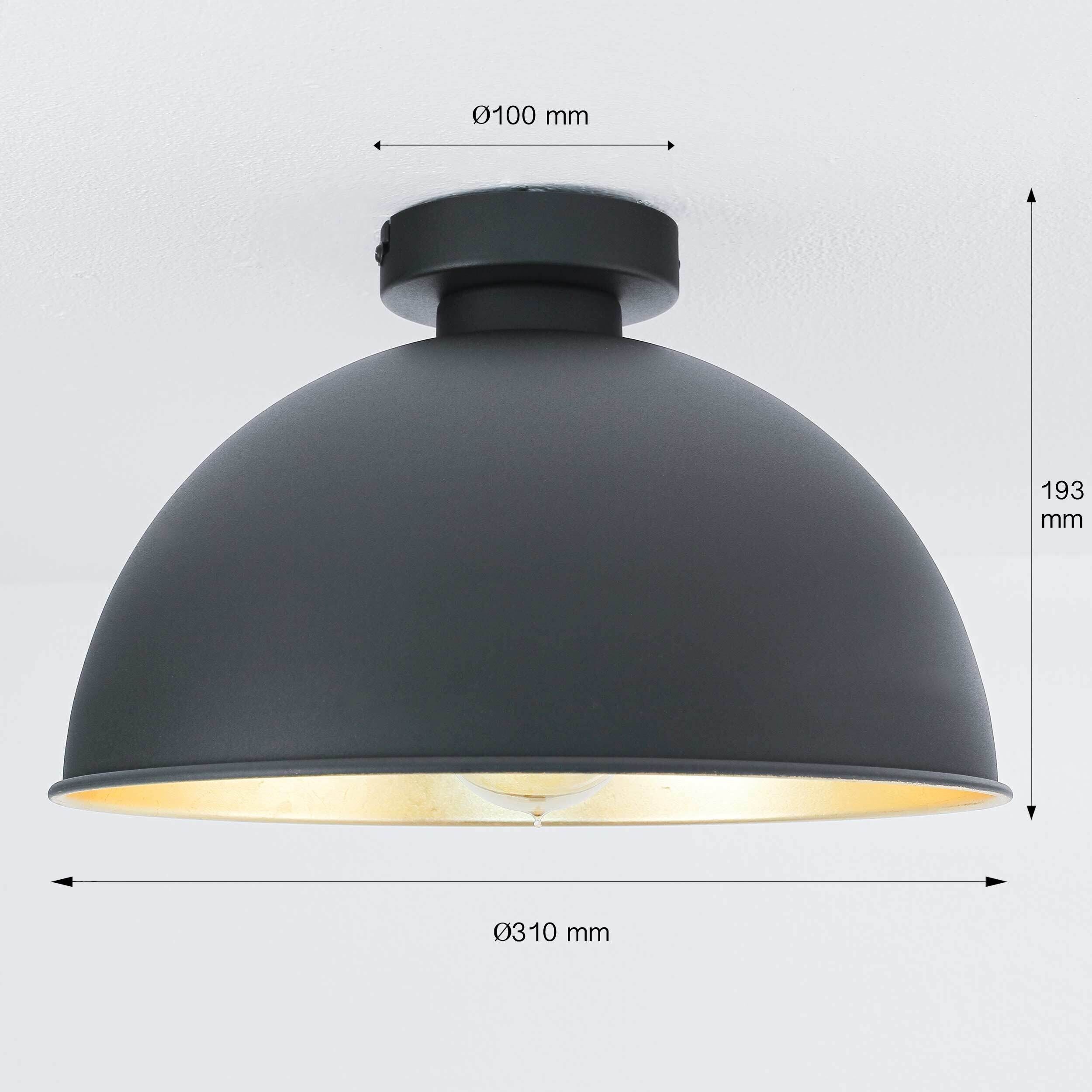 Moderne runde Deckenlampe Schwarz