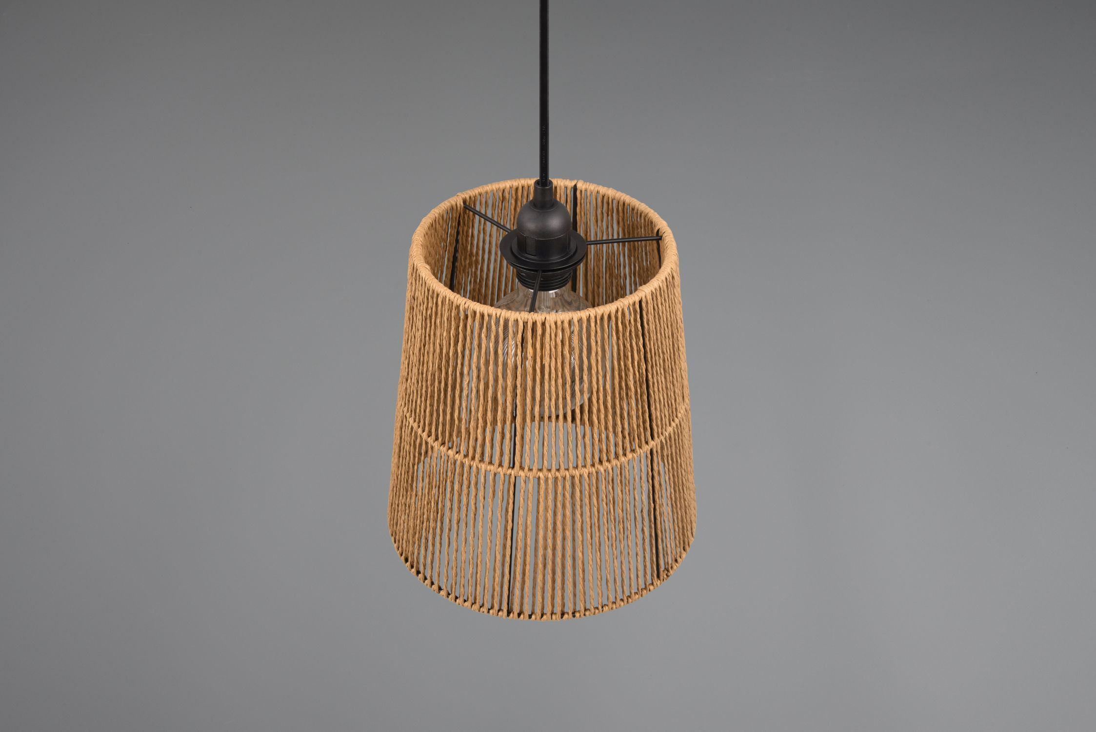 Runde Hängeleuchte Papier Braun E27 Ø24 cm wohnlich Lampe, Kronleuchter, Lampenschirm