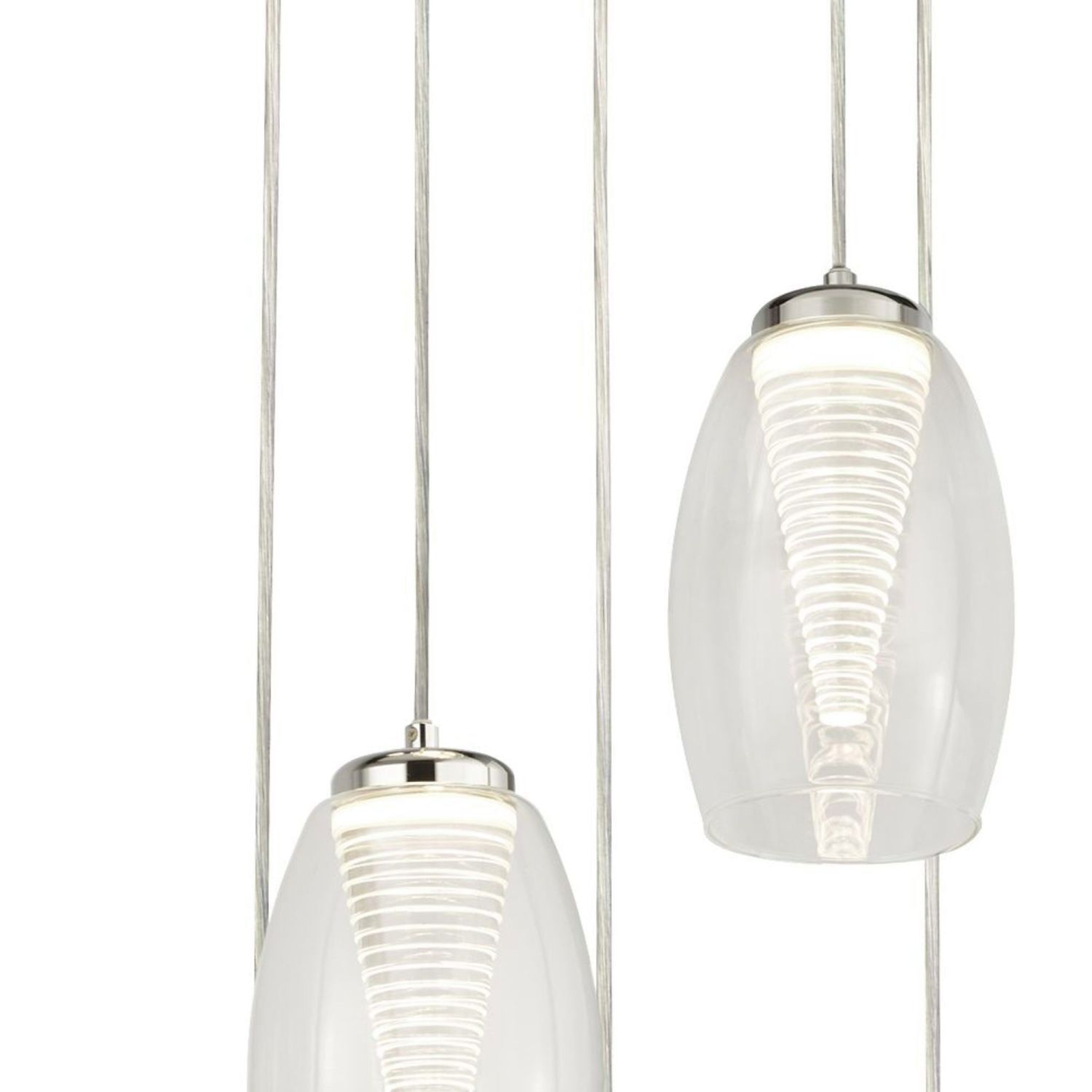 LED Hängelampe Glas 5-flammig H: max. 150 cm verstellbar