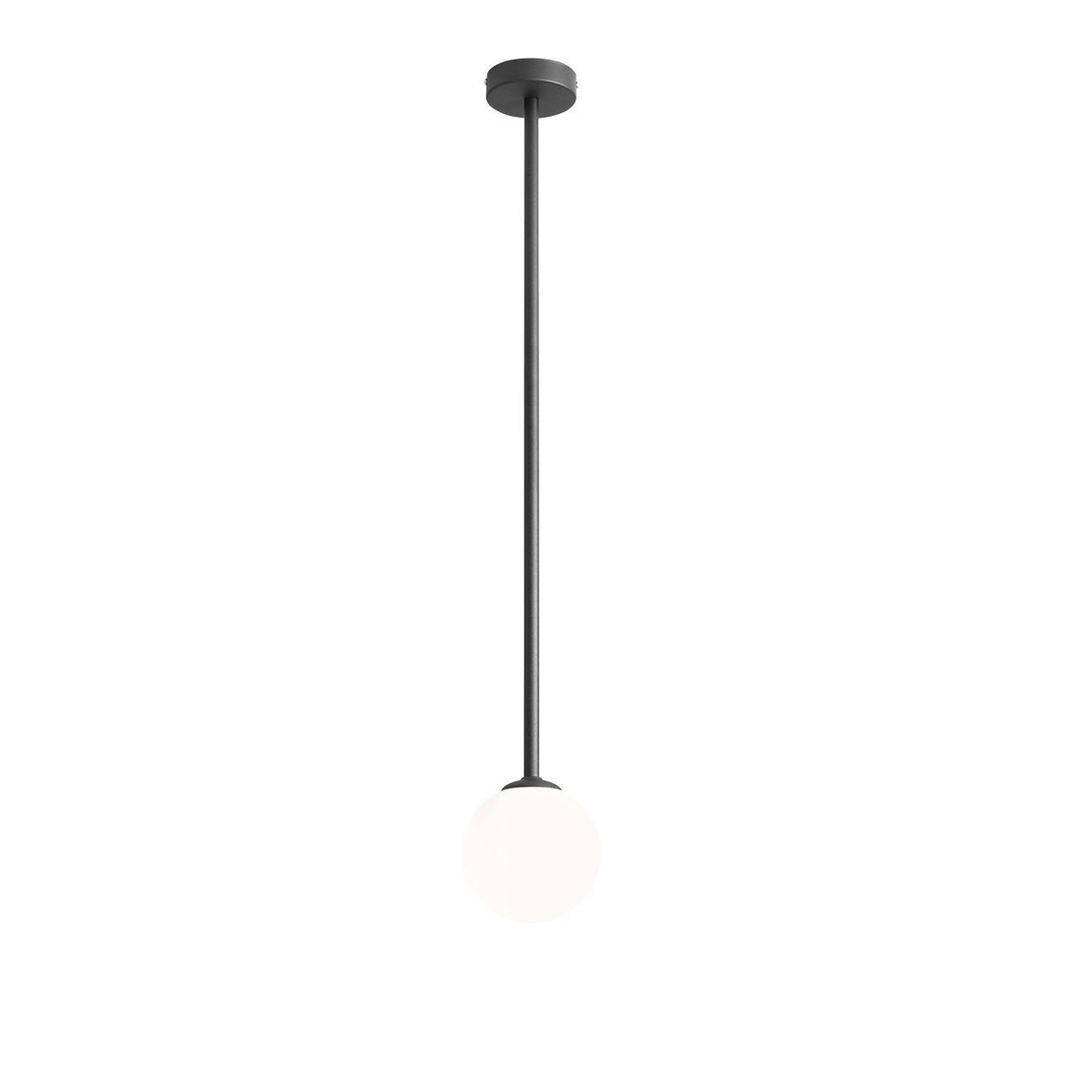 Runde Deckenlampe Glas Metall E14 H:92 cm in Schwarz