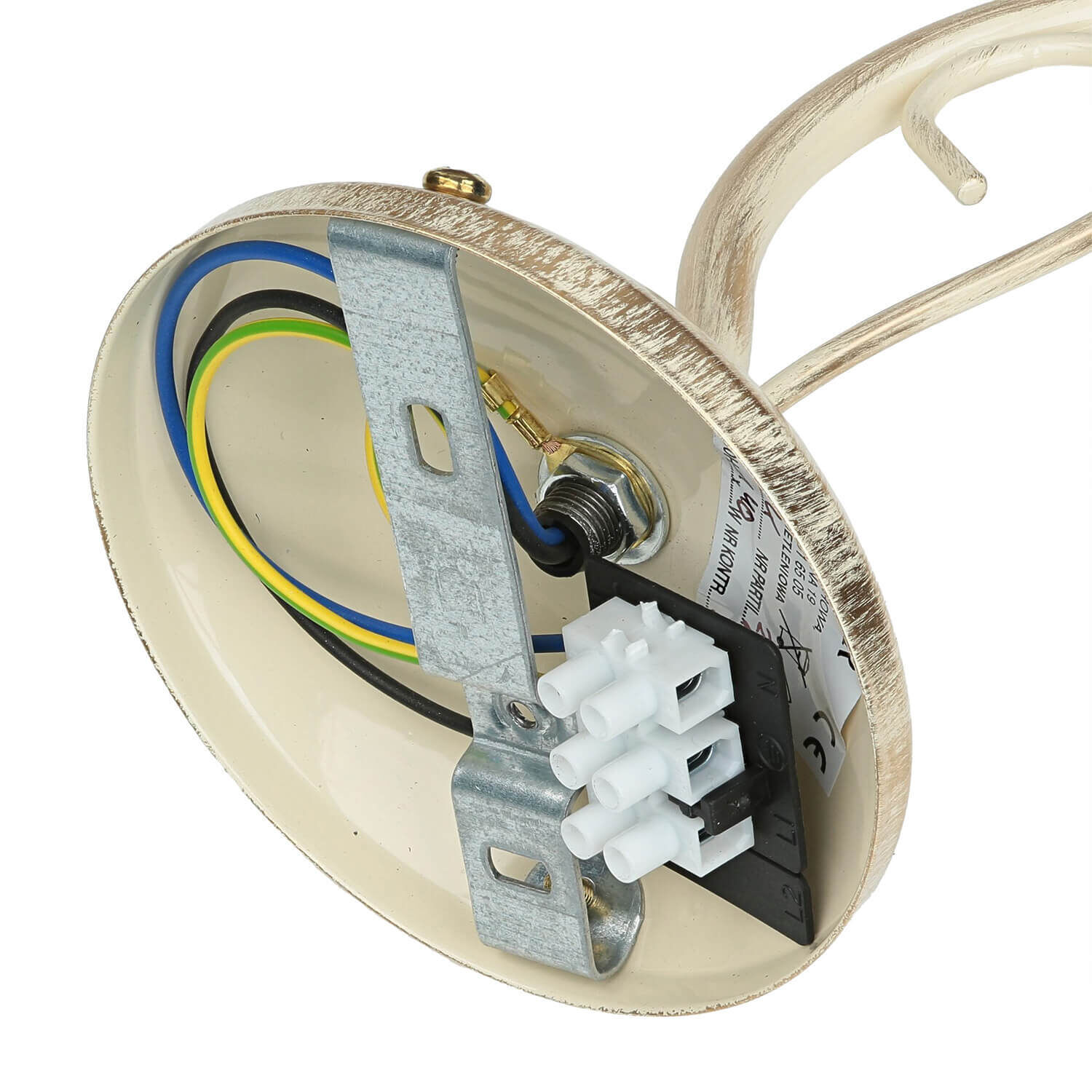 Wandleuchte Jugendstil in Weiß Gold Wohnzimmer Flur