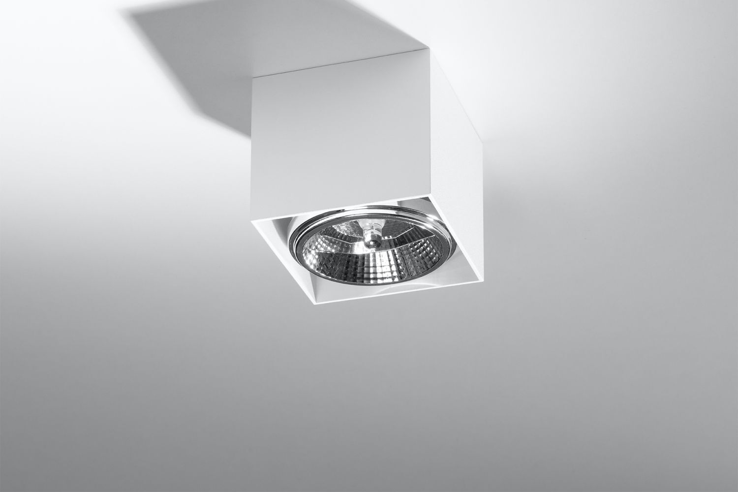 Weißer Spot Decke B:12cm klein GU0 Aluminium
