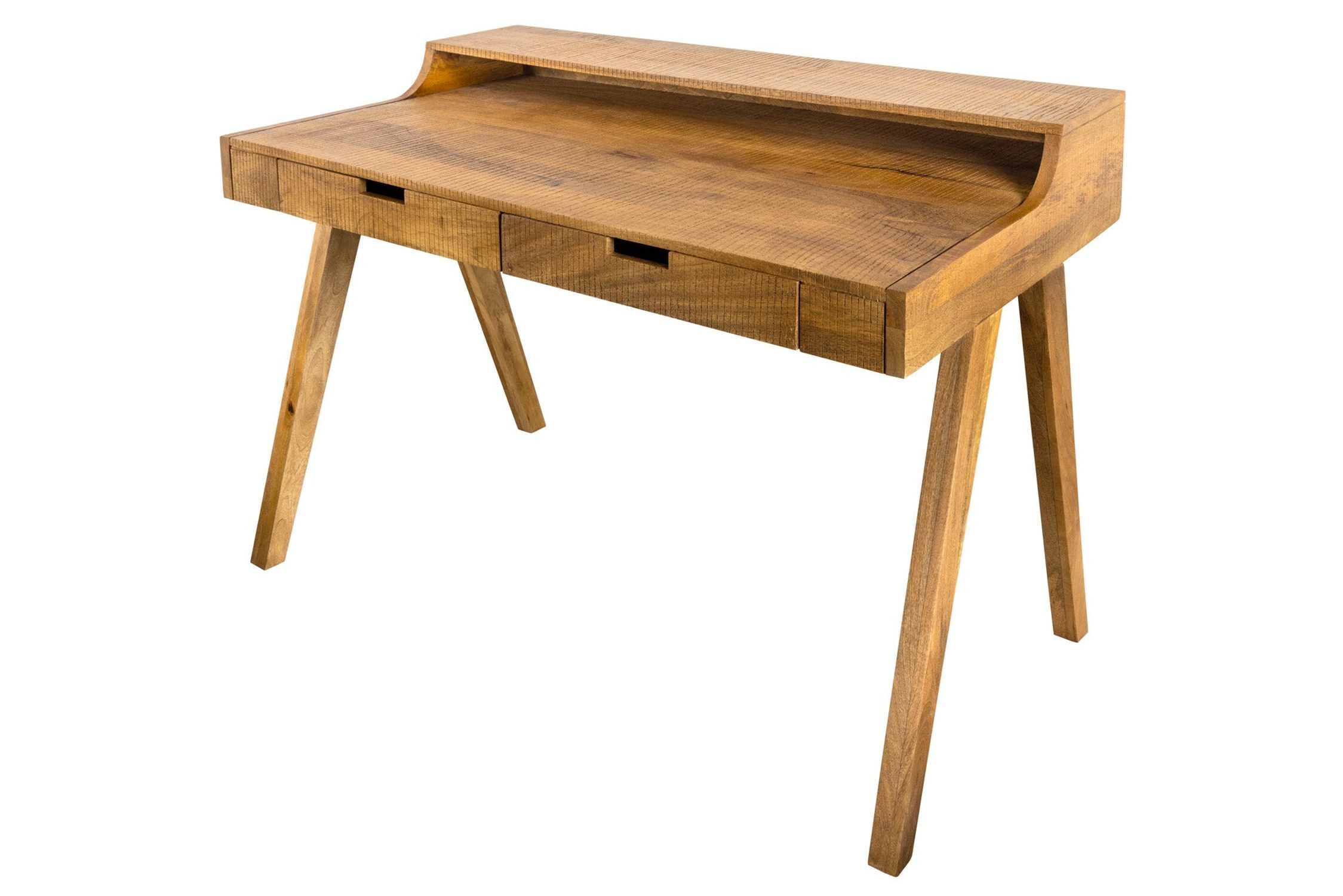 Schreibtisch mit Schublade Mango Holz in Natur 120x86 cm
