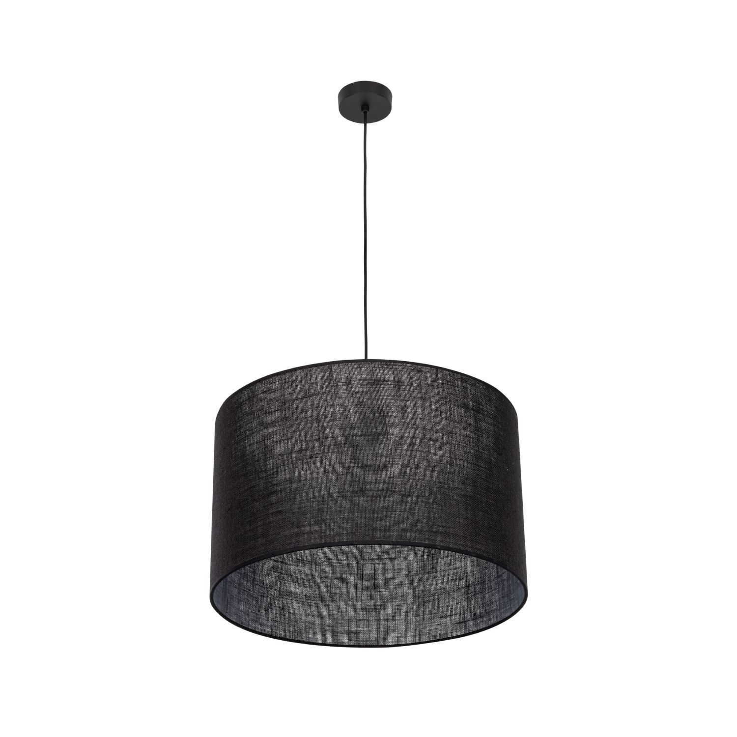 Hängelampe Schwarz Ø 50 cm H: max. 180 cm E27 Stoff