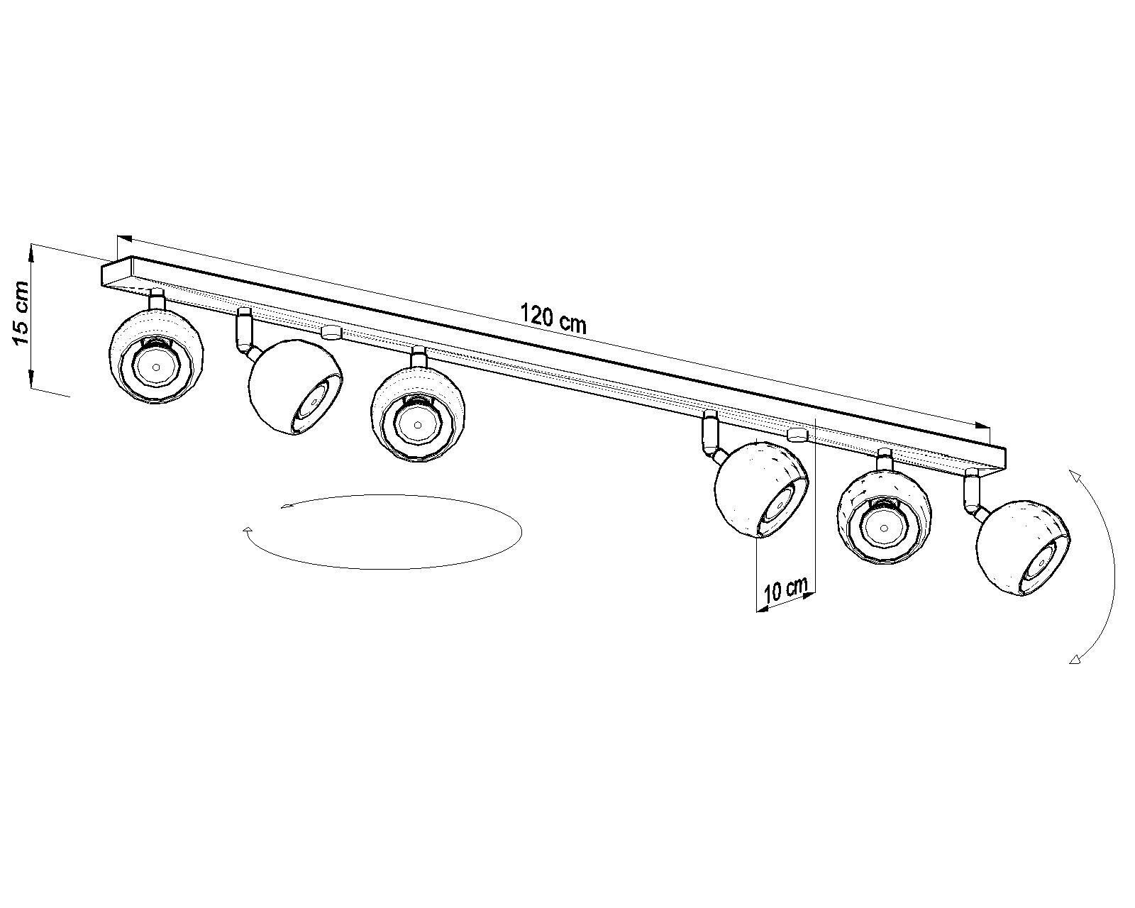 Große Deckenlampe Weiß 120 cm lang 6x GU10