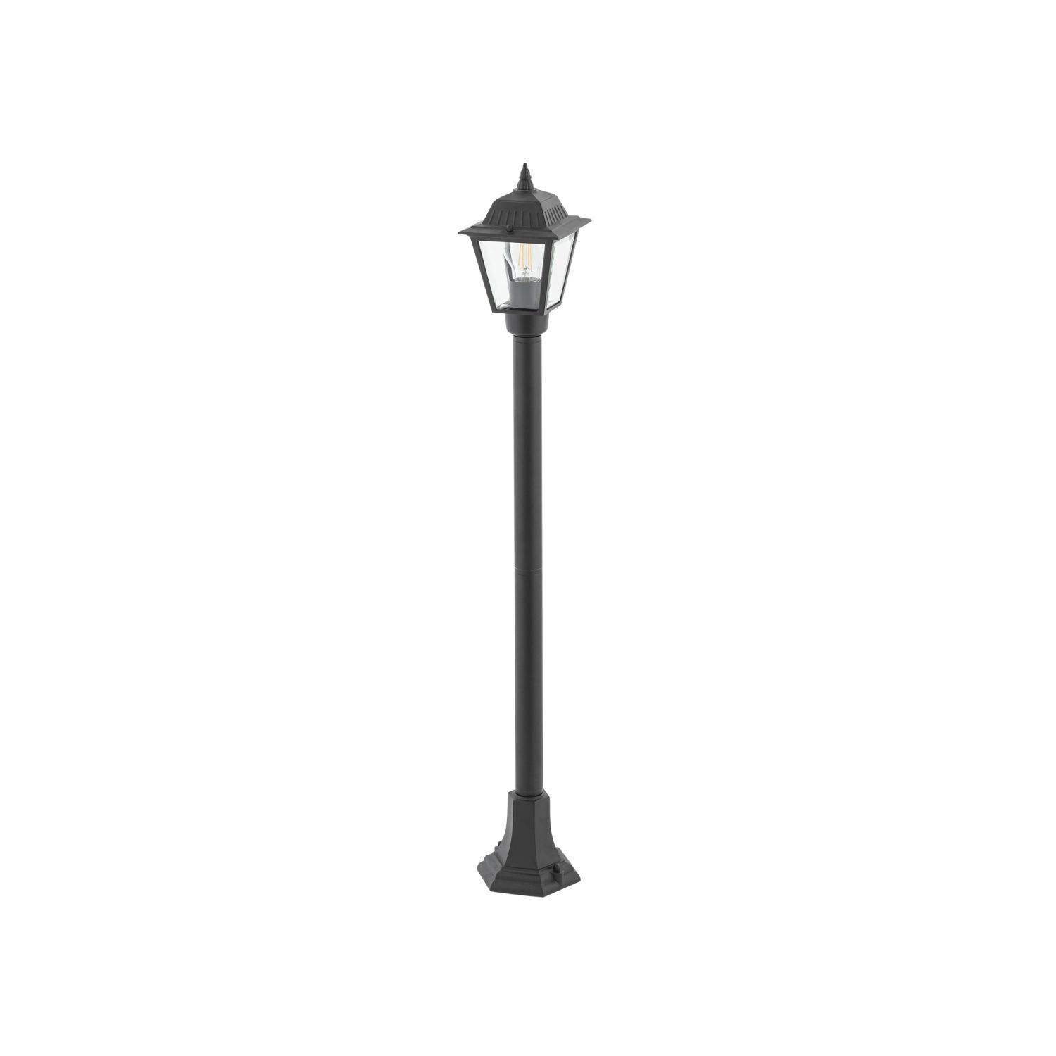 Stehleuchte außen 100 cm E27 IP44 Schwarz aus Aluminium