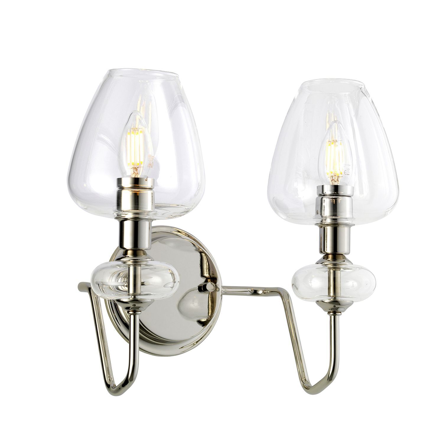 Wandlampe Glas Metall in Nickel Klassisch MAIYA