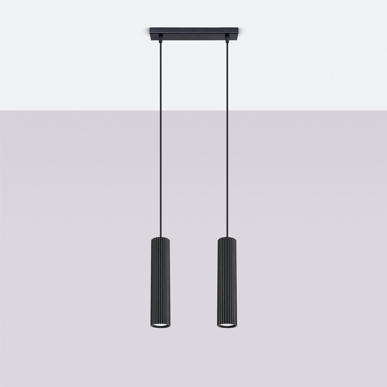 Pendelleuchte Schwarz B: 30 cm Aluminium GU10 2-flammig