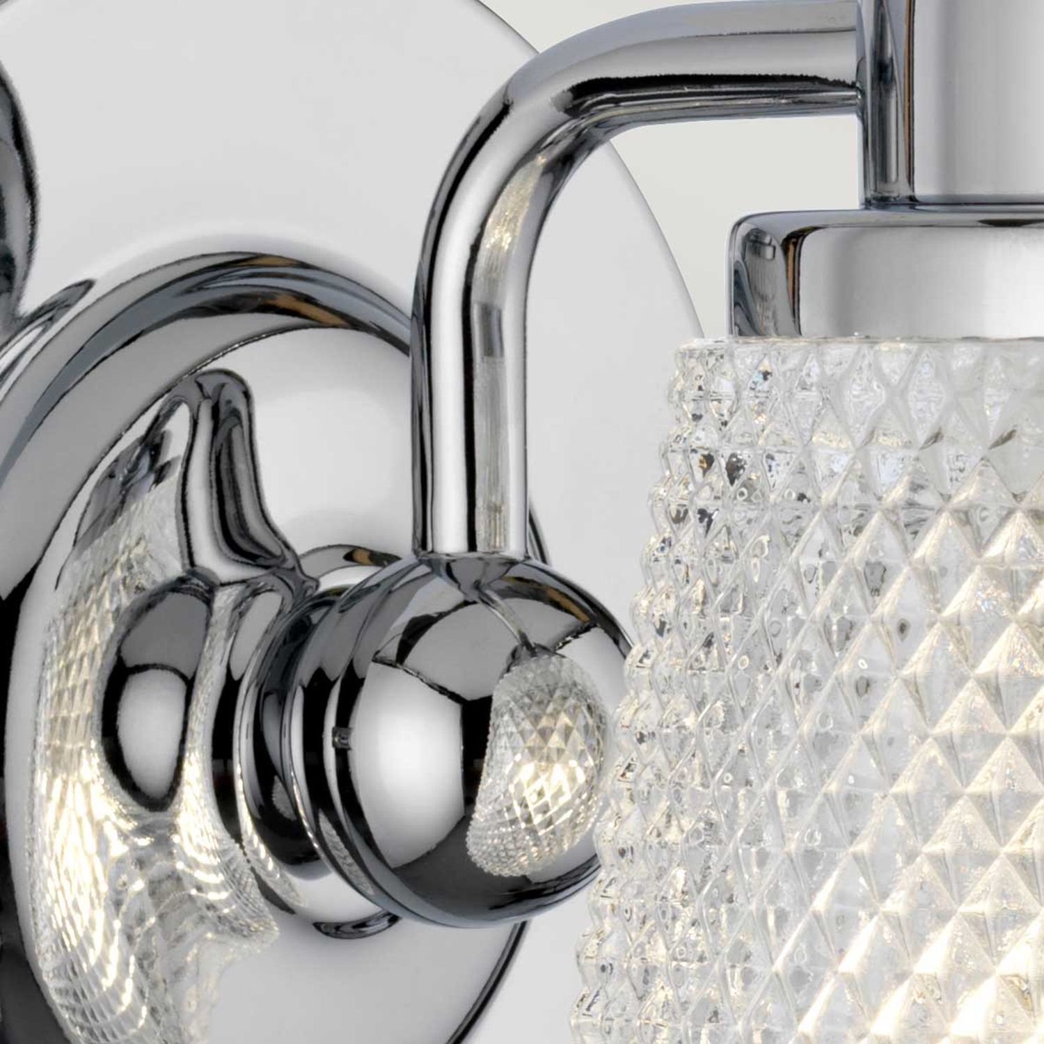 Badezimmerlampe Wand mit LED G9 IP44 16 cm hoch Metall Glas