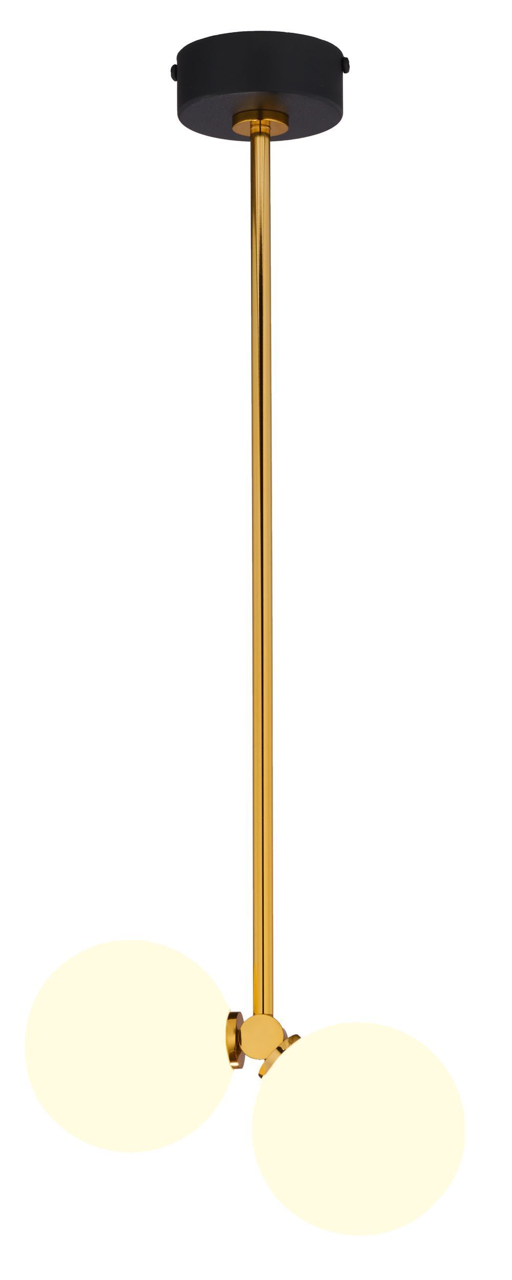 Elegante Deckenlampe Messing Glas in Schwarz Gold G9