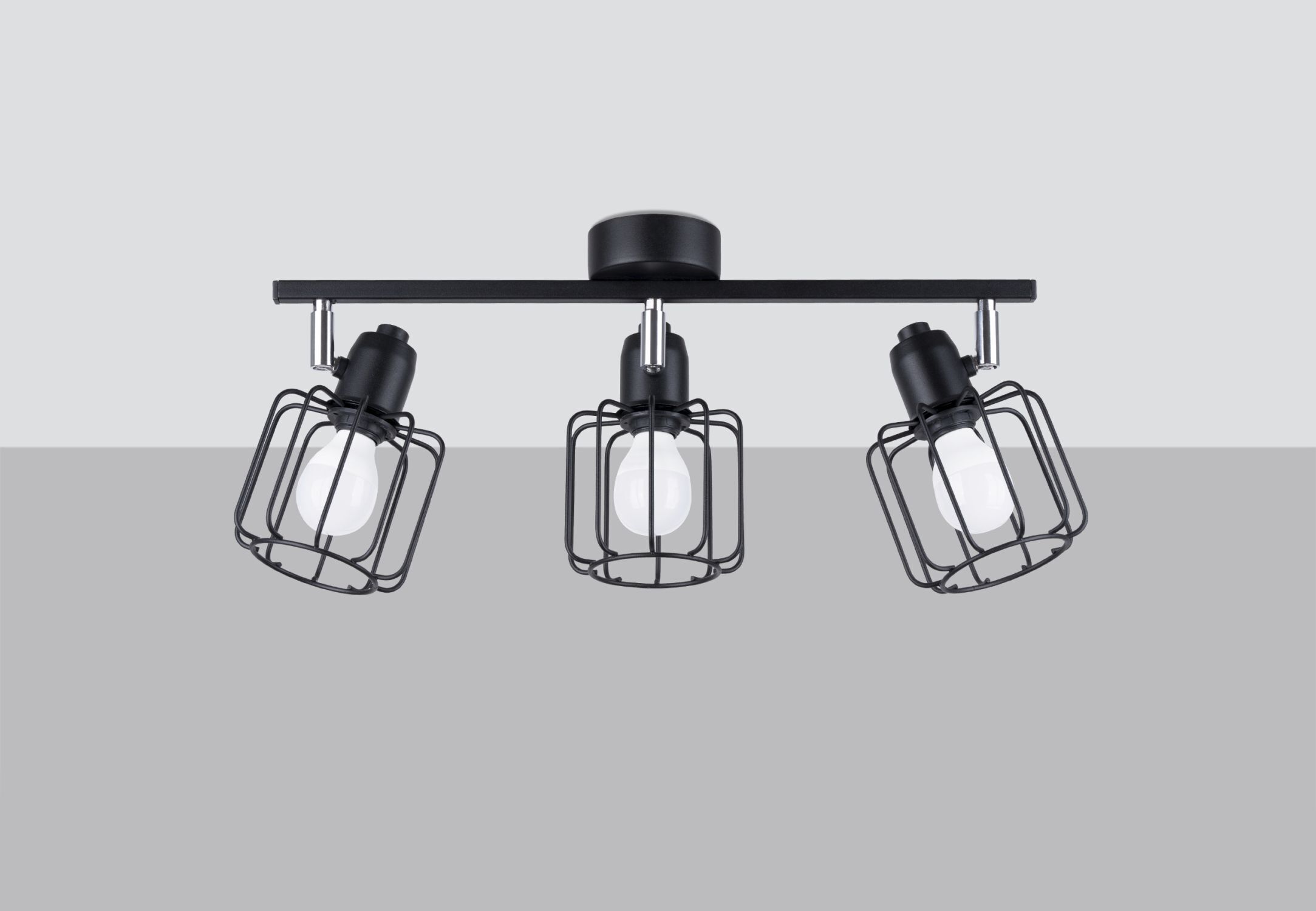 Deckenstrahler Schwarz Metall Retro Design 48 cm lang