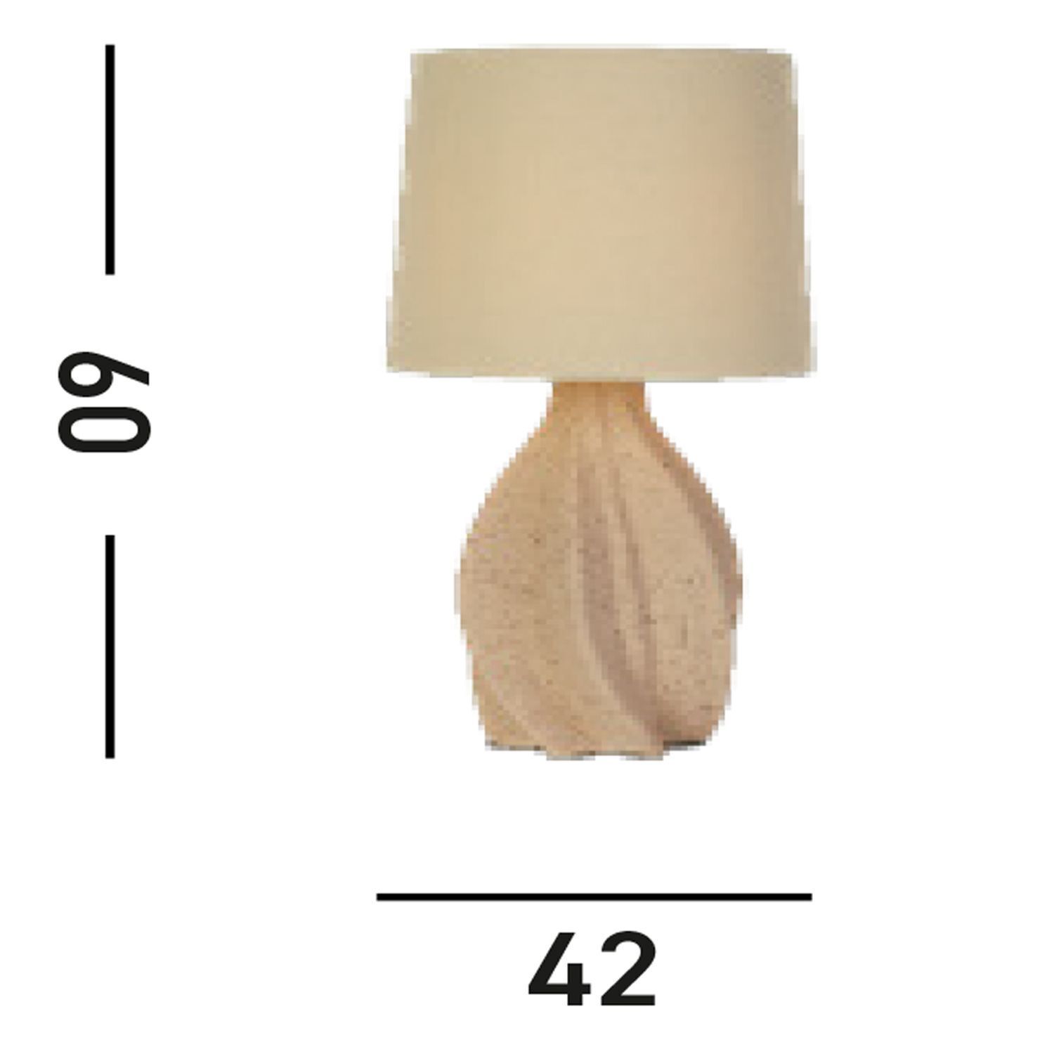 Blendarme Tischlampe E27 59,5 cm Creme Weiß Harz Stoff