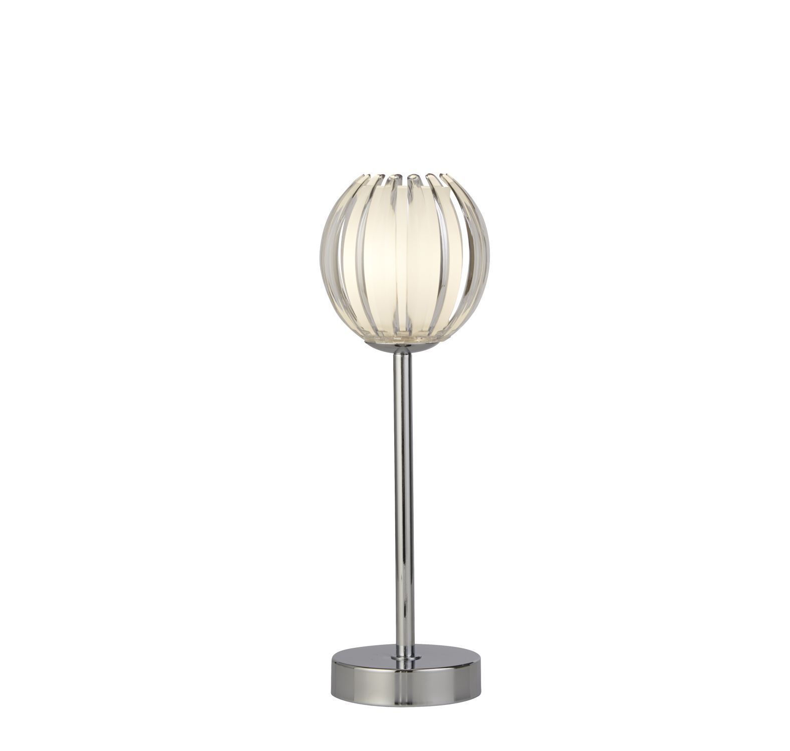 Dekorative Tischlampe Glas Metall G9 33 cm klein Chrom