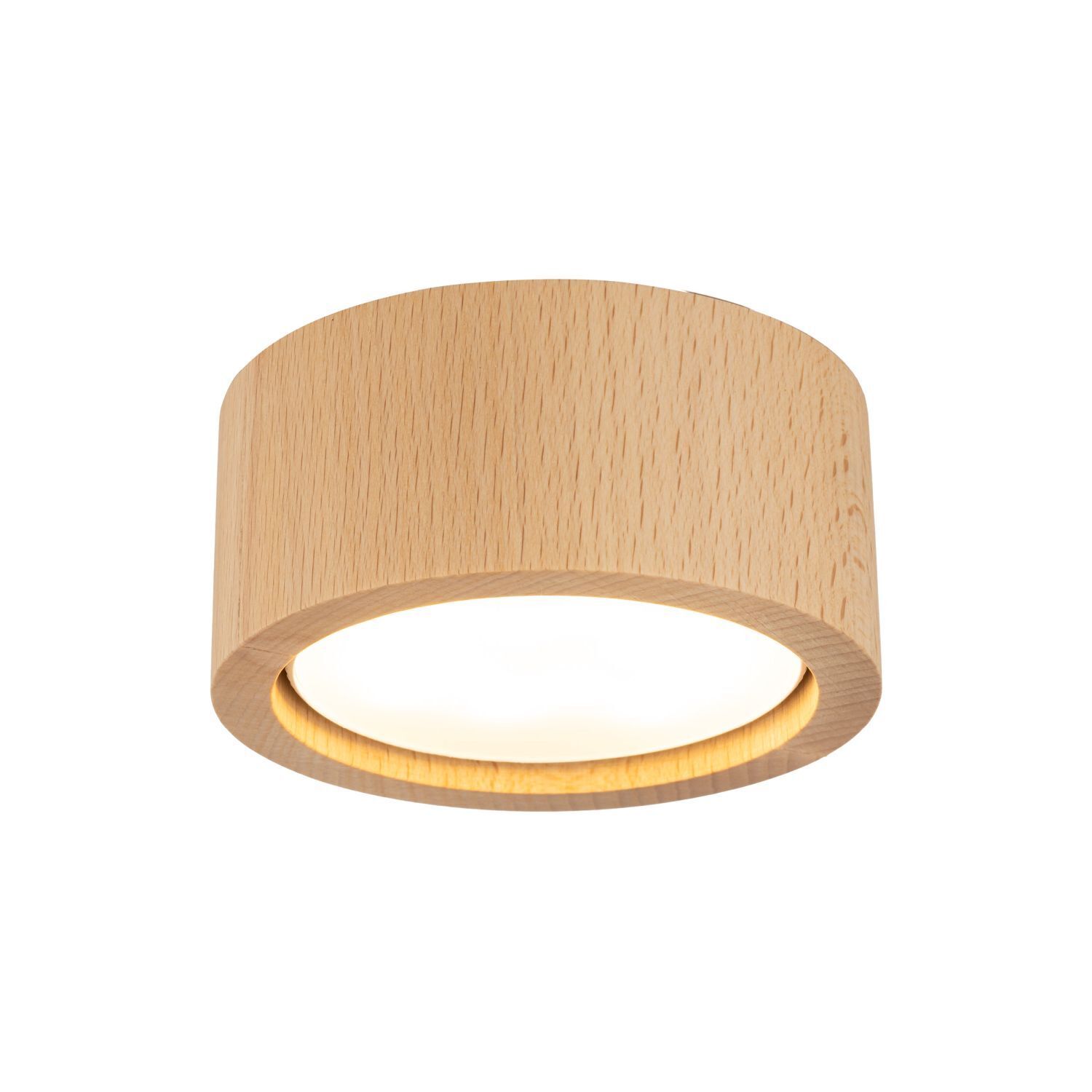 Deckenlampe rund Ø 9,5 cm H: 4,5 cm Aufputz GX53 Holz