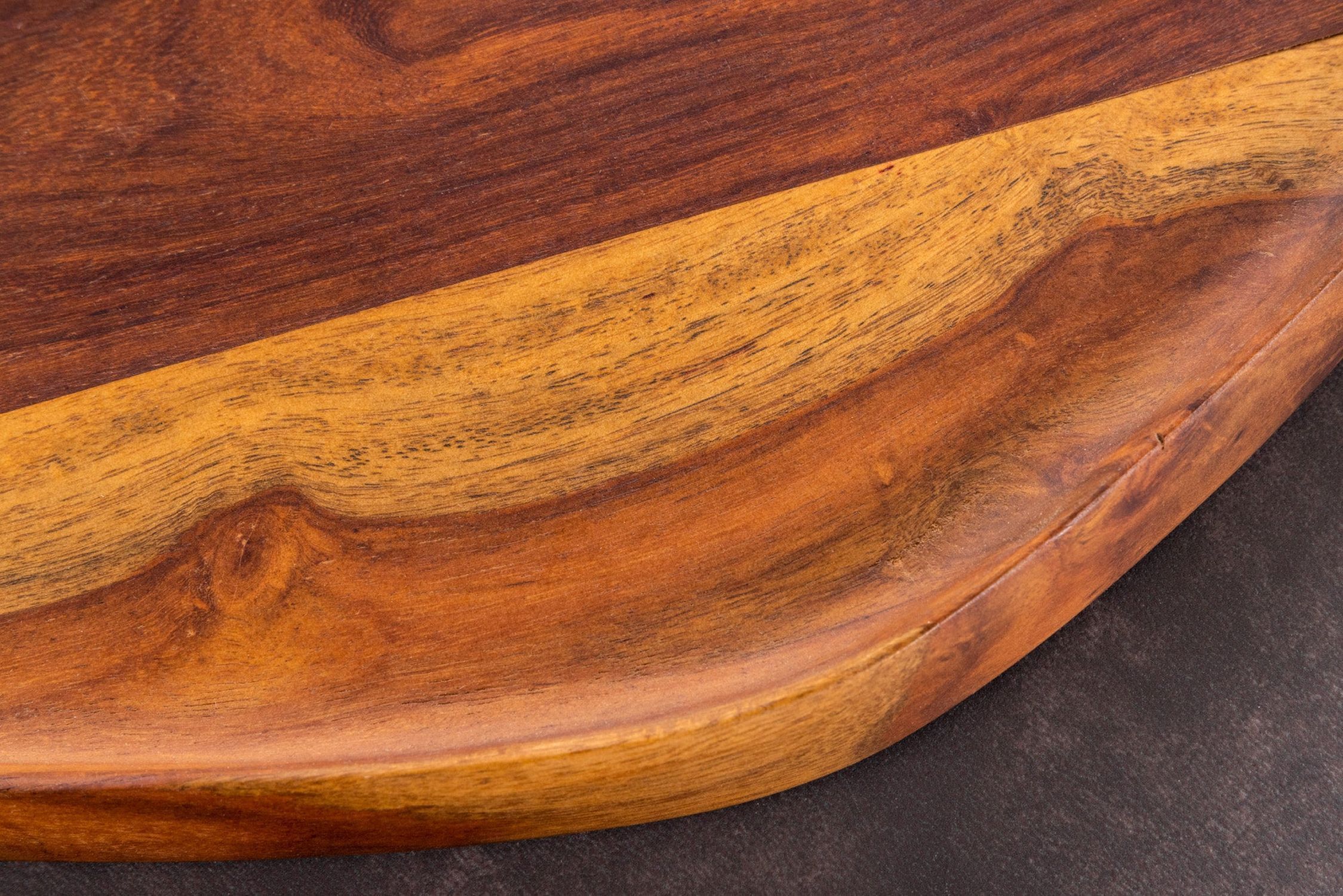 Tablett 2er Set Sheesham Holz massiv Handarbeit Hartholz, Holz, Gebeiztes Holz, Drinnen, Innenarchitektur