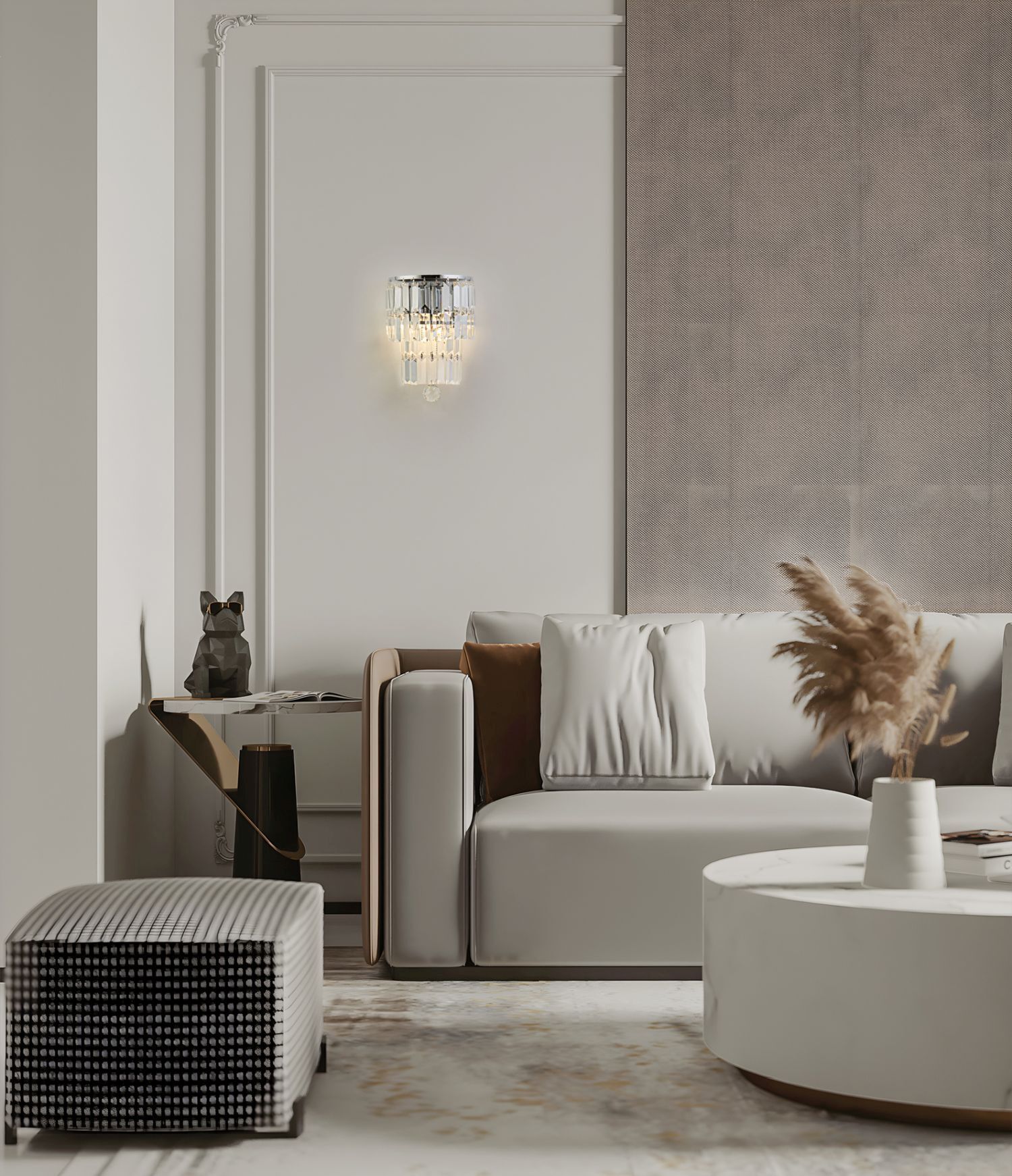 Wandlampe Glas Metall Modern H:30 cm E14 IP44 in Chrom de, Wohnzimmer, Wandlampe, Kissen, Sofa, Tisch, Dekoration, Beleuchtung, Korbstuhl