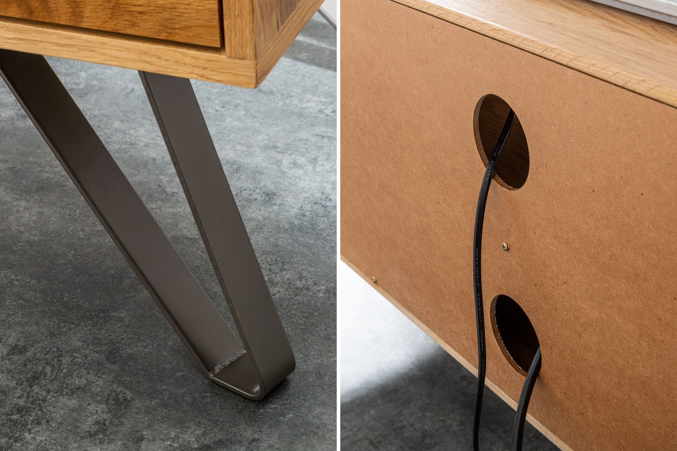 TV Lowboard Holz 160 cm breit Industrial Design PATRICIA