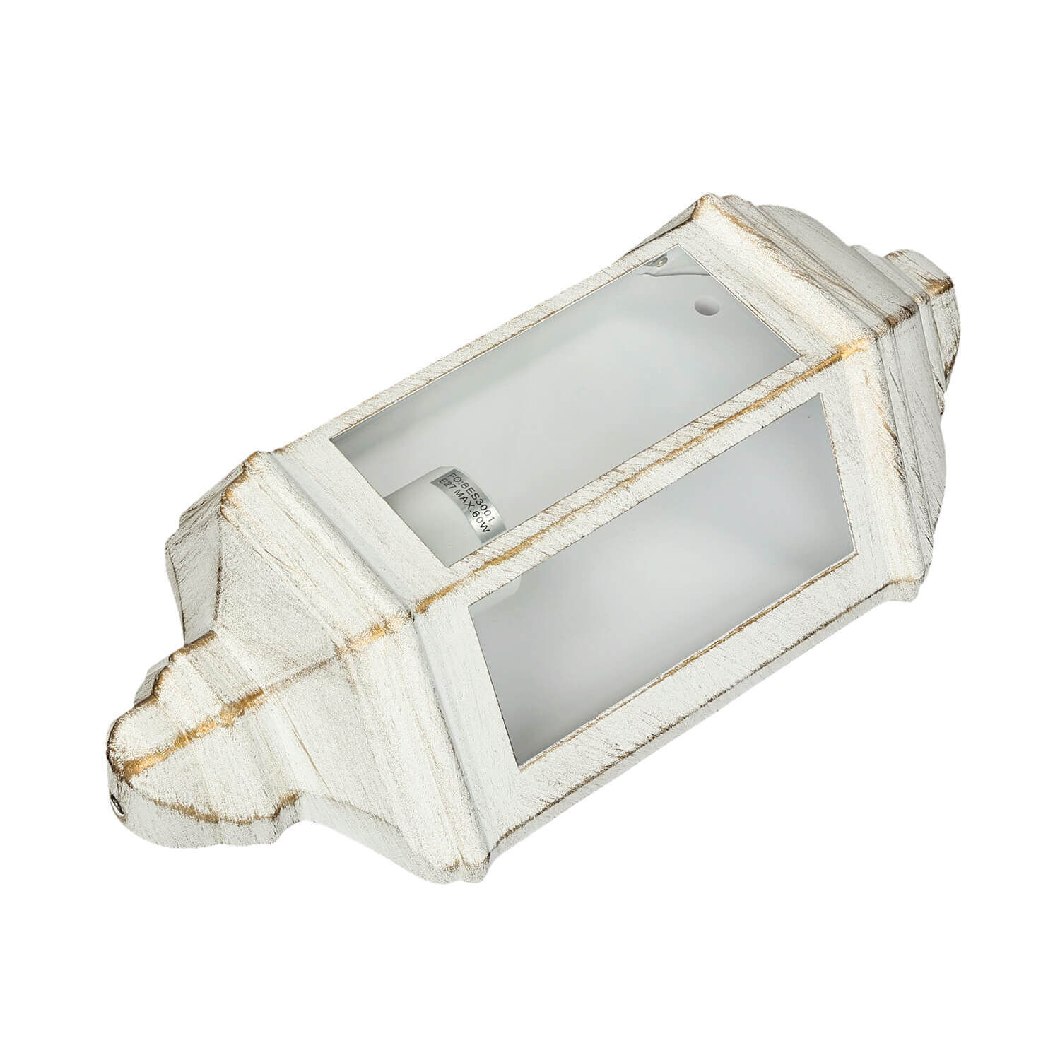 Wandlampe außen Weiß-Gold Maritim Haus Garten Lampe, Postfach, Beleuchtung, Laterne