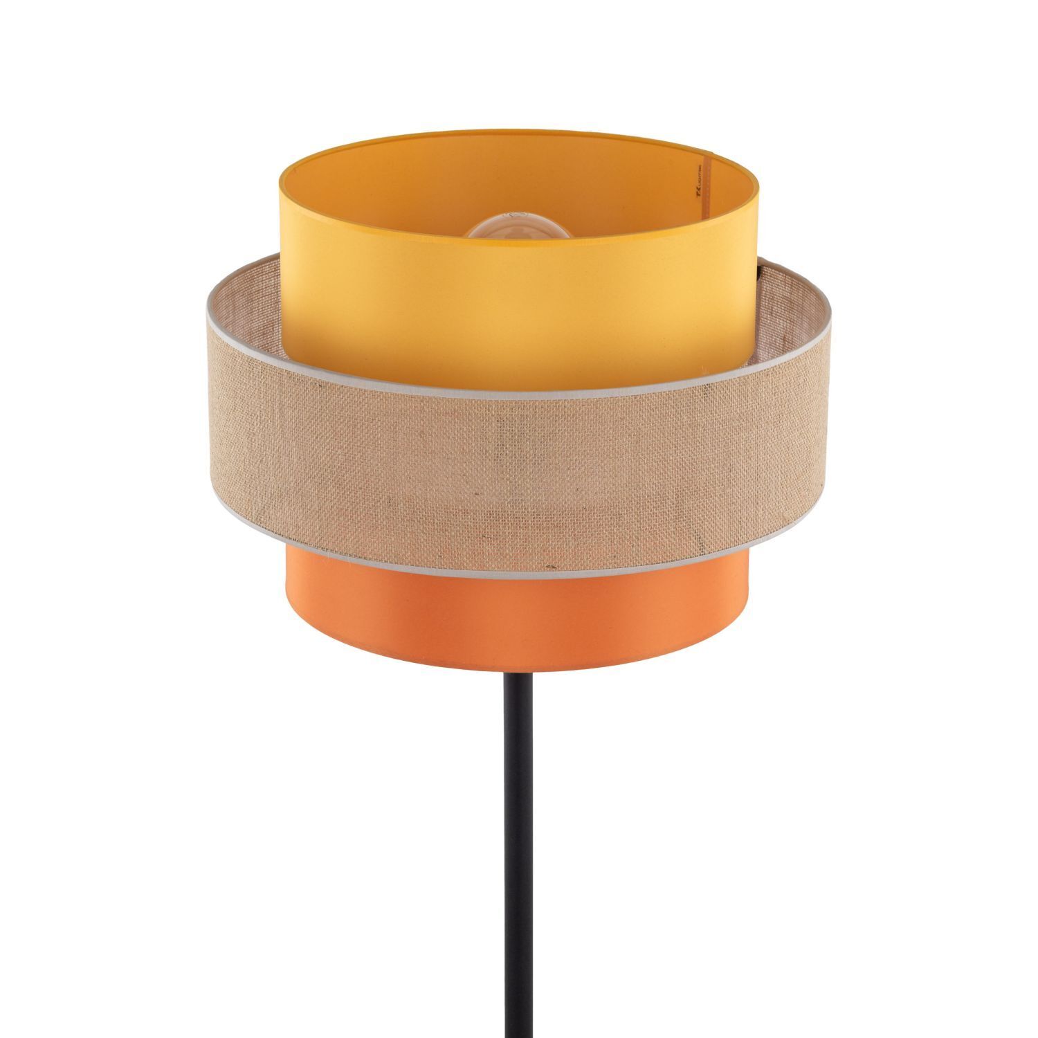 Stehleuchte Wohnzimmer 159cm klein Stoff Jute Metall E27 Bunt Lampe, Lampenschirm, Klebeband