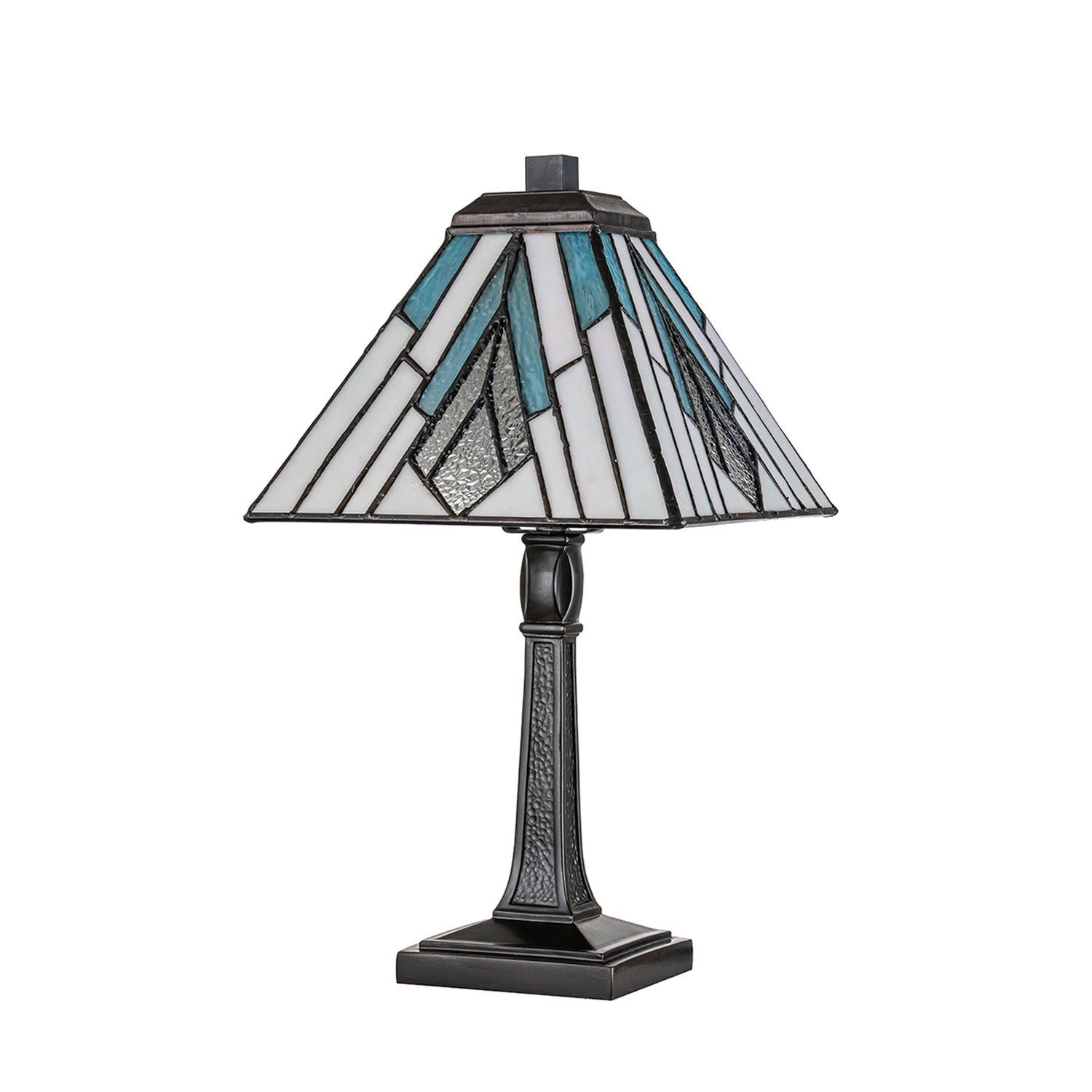 Tischleuchte Buntglas Metall Tiffany Stil 35 cm hoch E27 Lampe, Tischlampe, Lampenschirm