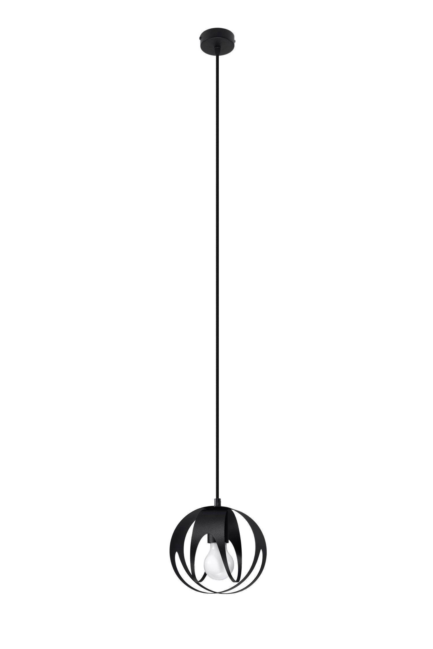 Hängelampe Schwarz Ø 16 cm rund Metall Kugel E27