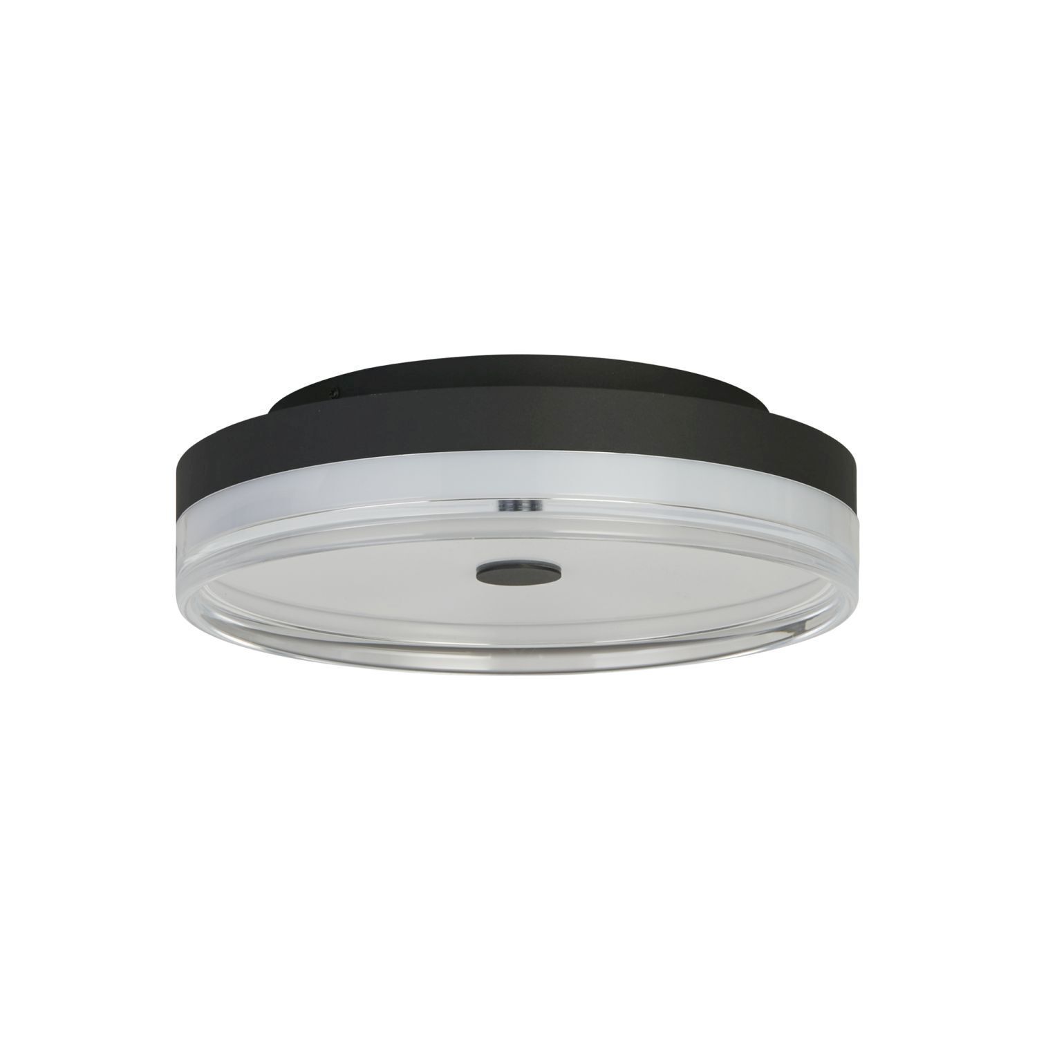 Runde LED Deckenlampe Schwarz Metall 858 lm warmweiß