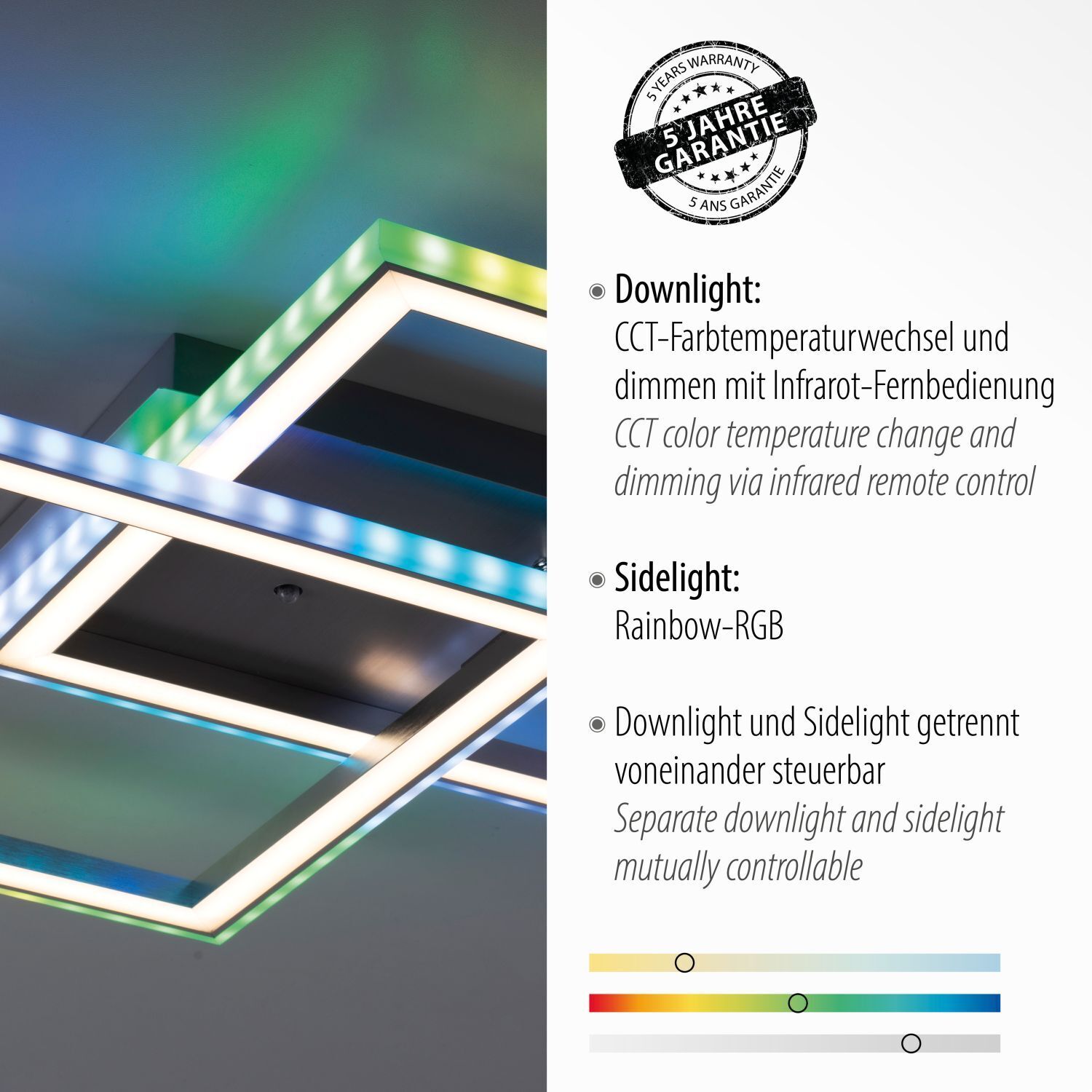 LED Deckenleuchte Rainbow RGB dimmbar 3450 lm B:44,5 cm