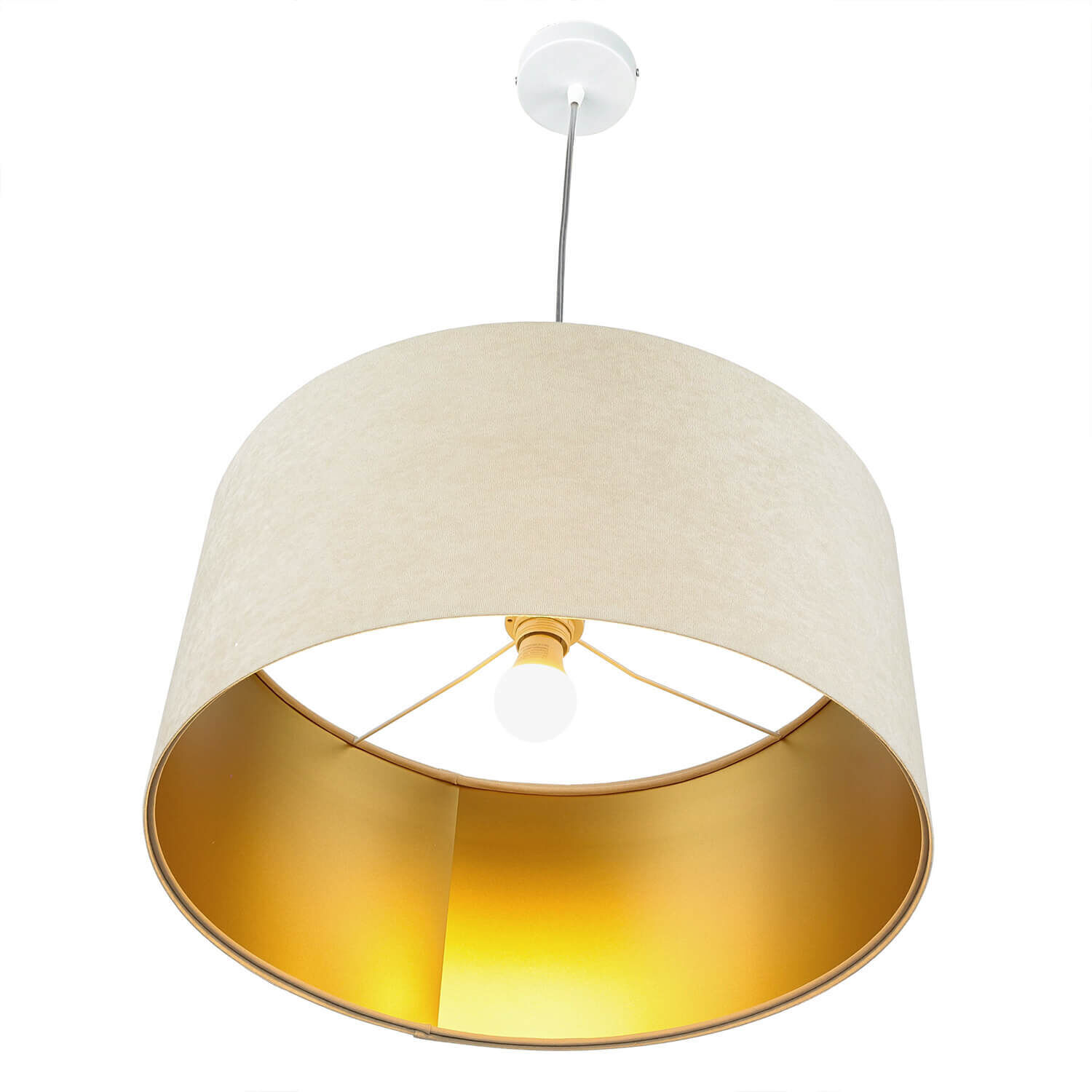 Hängelampe Esstischleuchte Beige Gold Wohnzimmer Lampe, Lampenschirm, Kronleuchter