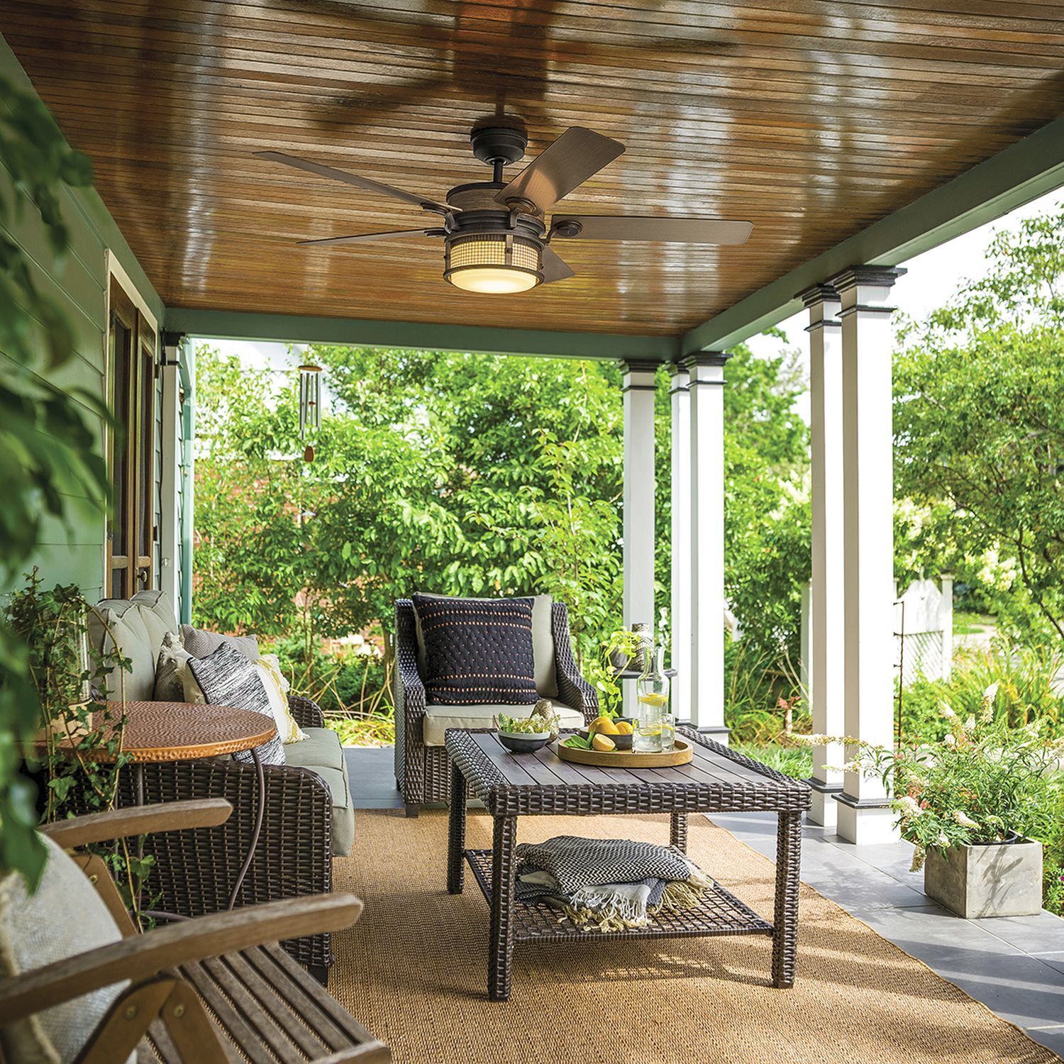 Deckenventilator mit Beleuchtung LED dimmbar Ø152cm Veranda, Deckenventilator, Innenarchitektur, Kaffeetisch, Tabelle