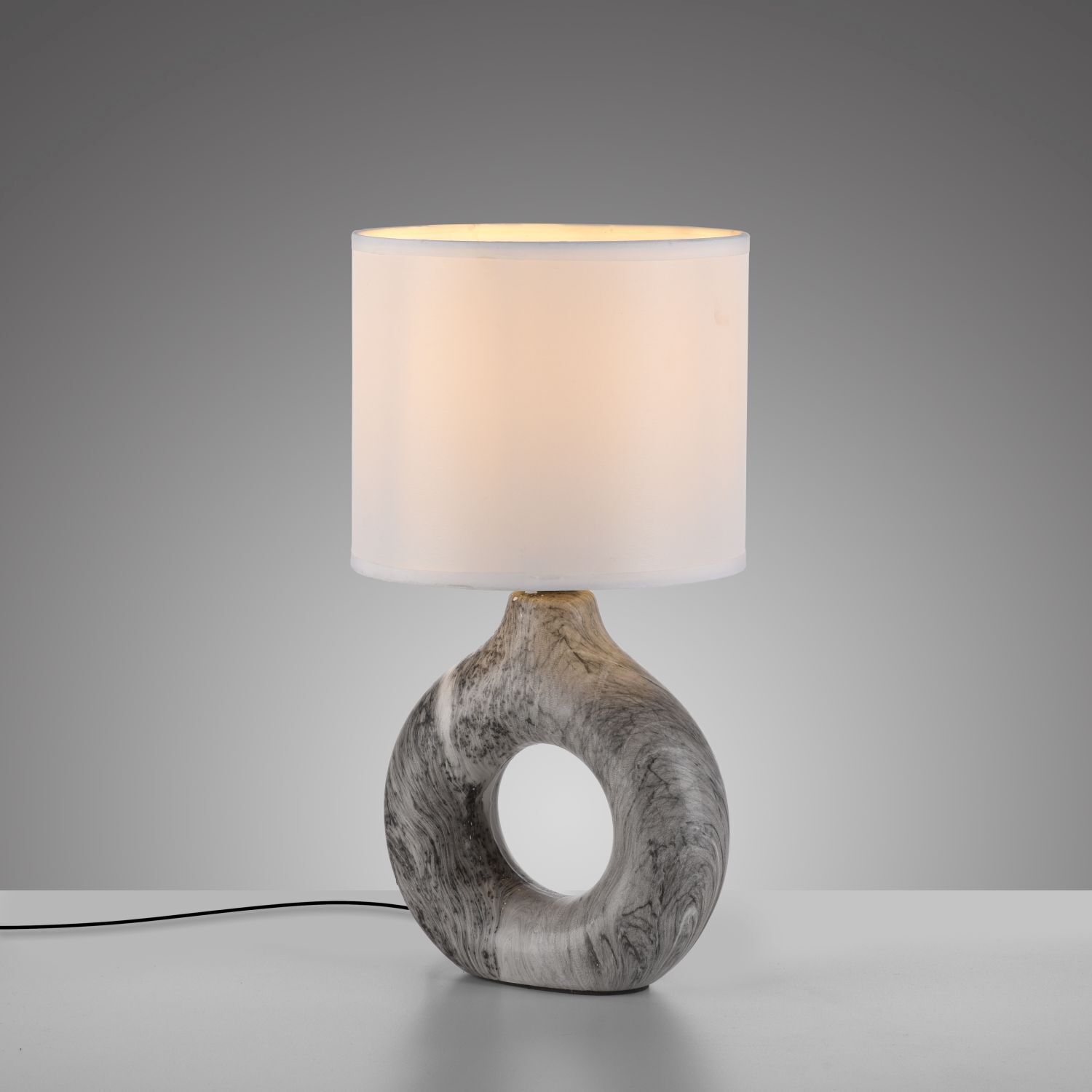 Dekorative Tischlampe Keramik Stoff 30 cm E27 blendarm Lampe, Tischlampe