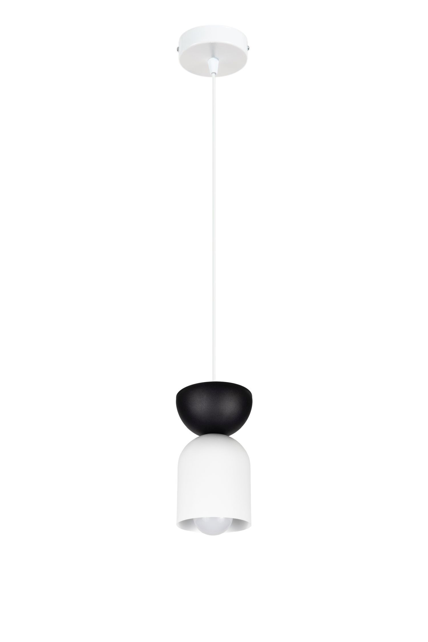 Minimalistische Hängelampe Weiß Schwarz E27 Ø11 cm rund