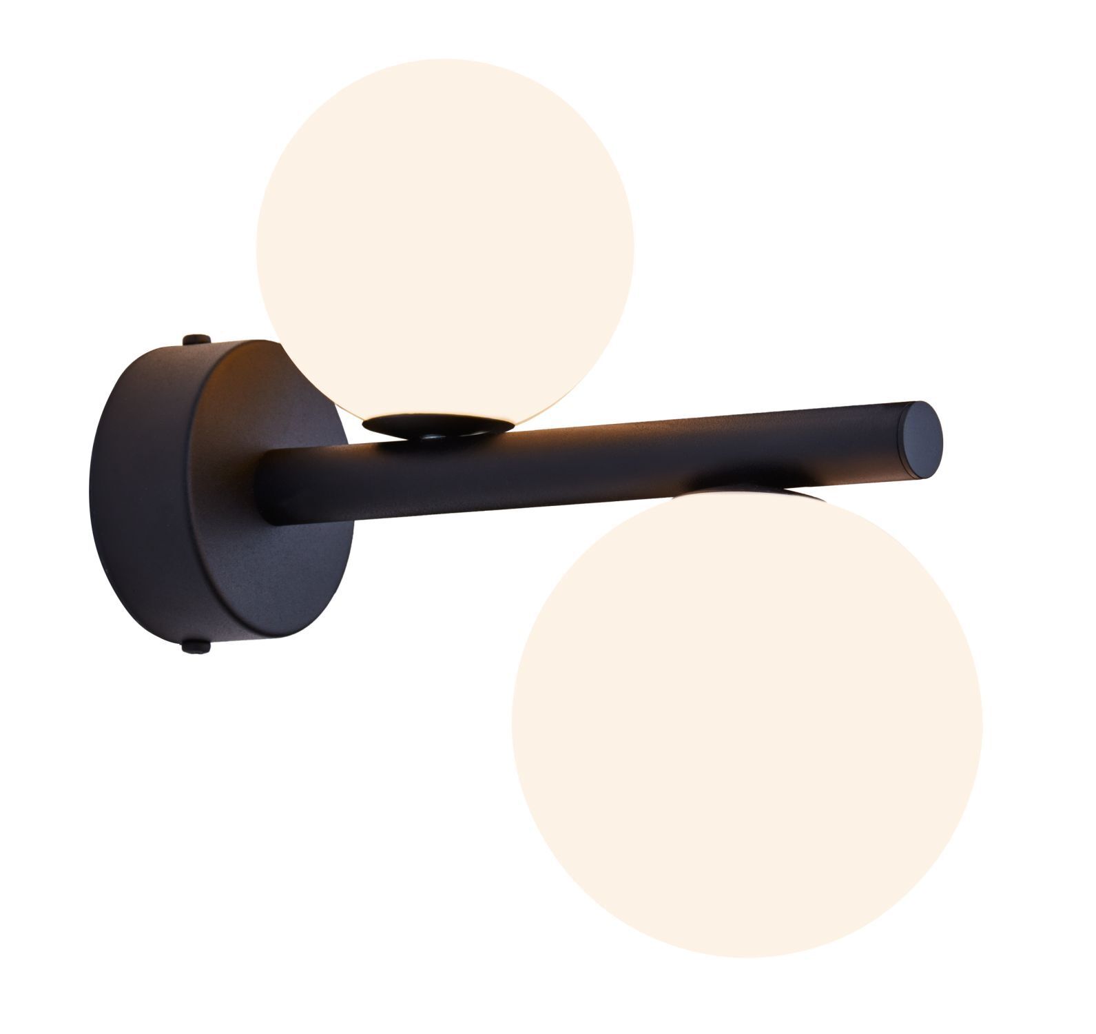 Wohnliche Wandleuchte Glas Metall G9 2-flammig T:24 cm