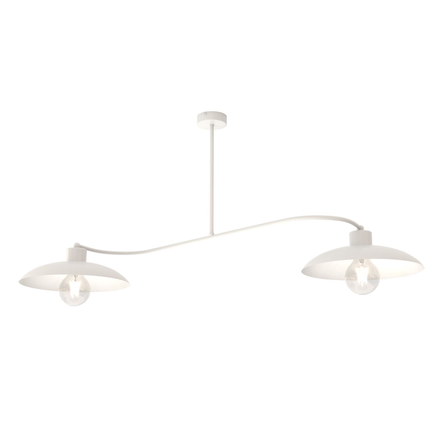 Weiße Deckenlampe 2-flammig Zeitlos E27 L:100 cm Metall
