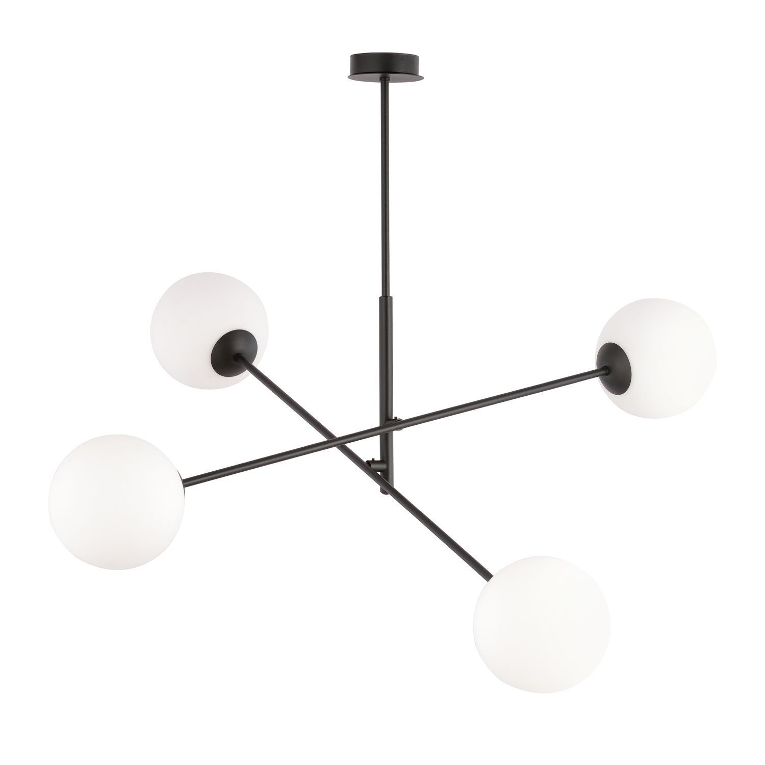 Deckenlampe Glas Metall 102 cm lang E14 4-flammig schwenkbar