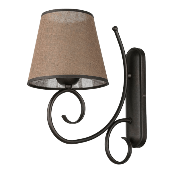 Wandlampe, Wandlicht, Metall, Beige-Schirm, Licht